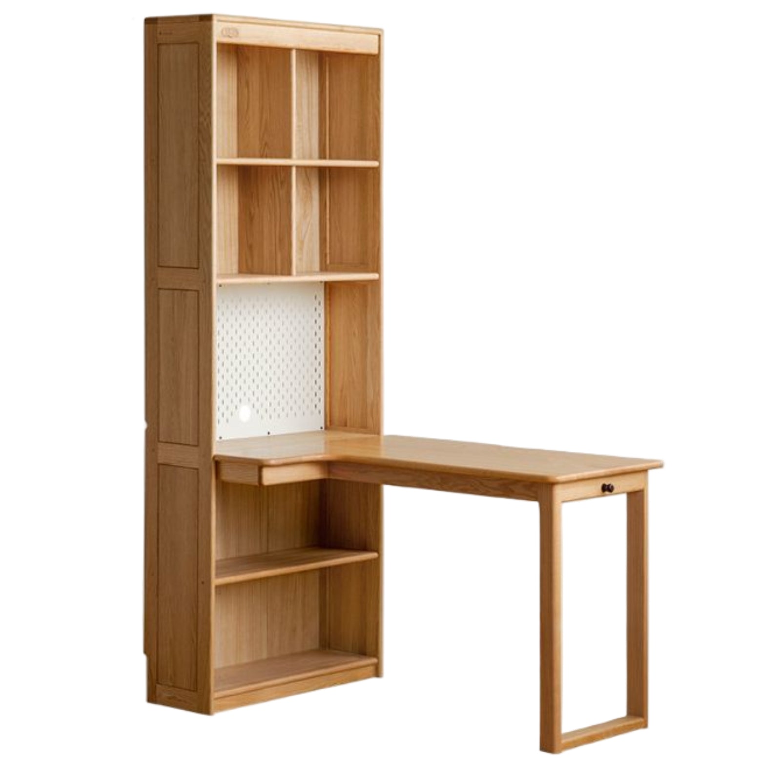Oak Solid Wood Children's Study Desk, Bookshelf, Wardrobe