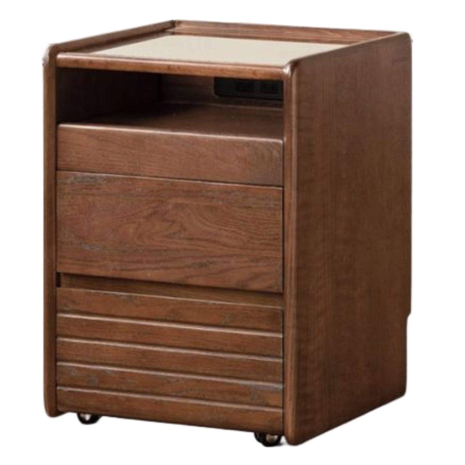 Oak Solid Wood Italian Light Luxury Nightstand