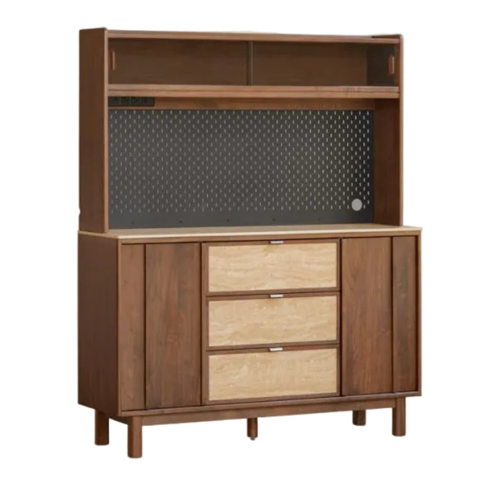 Black Walnut Solid Wood Ancient Style Buffet Cabinet