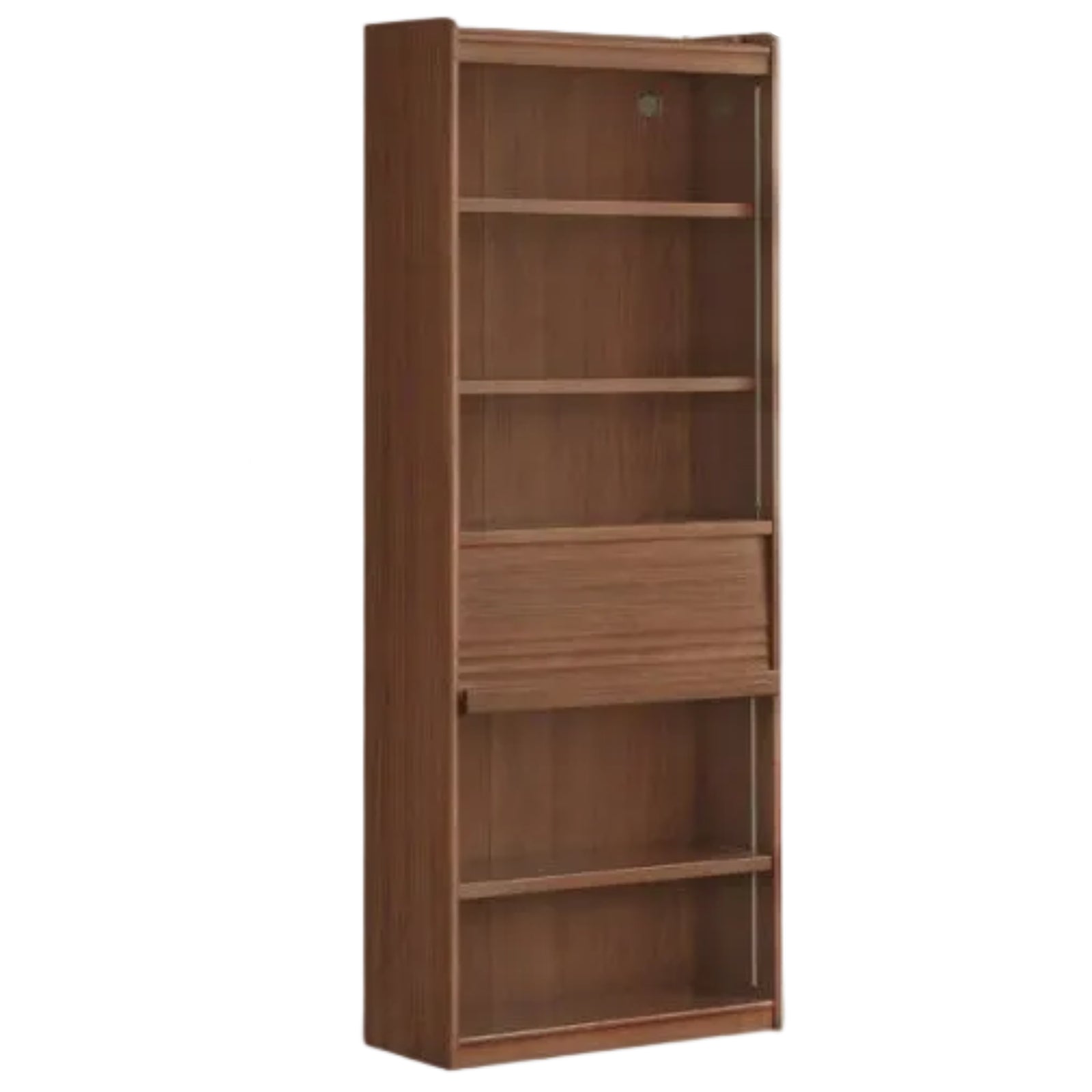 Black Walnut Solid Wood Combination Bookcase with Floor Display and Luxury Storage