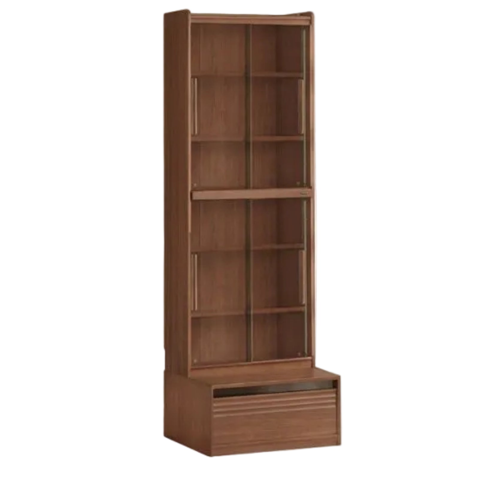 Black Walnut Solid Wood Combination Bookcase with Floor Display and Luxury Storage