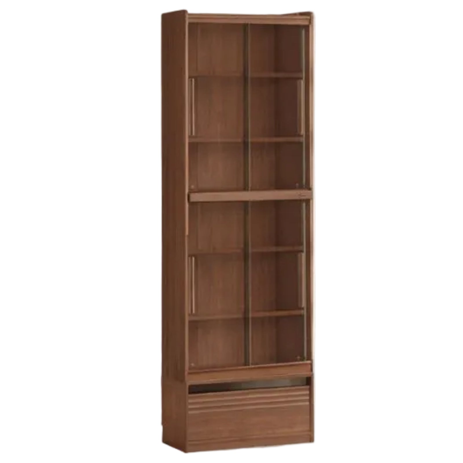 Black Walnut Solid Wood Combination Bookcase with Floor Display and Luxury Storage