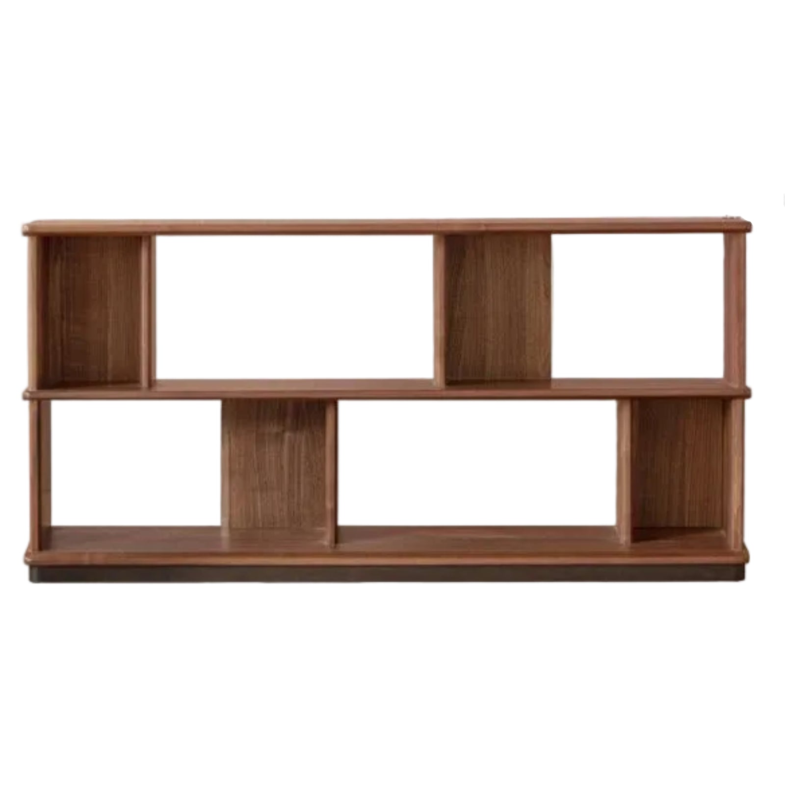 Black Walnut, Sandalwood Solid Wood Bookshelf with Light Luxury Display Shelves