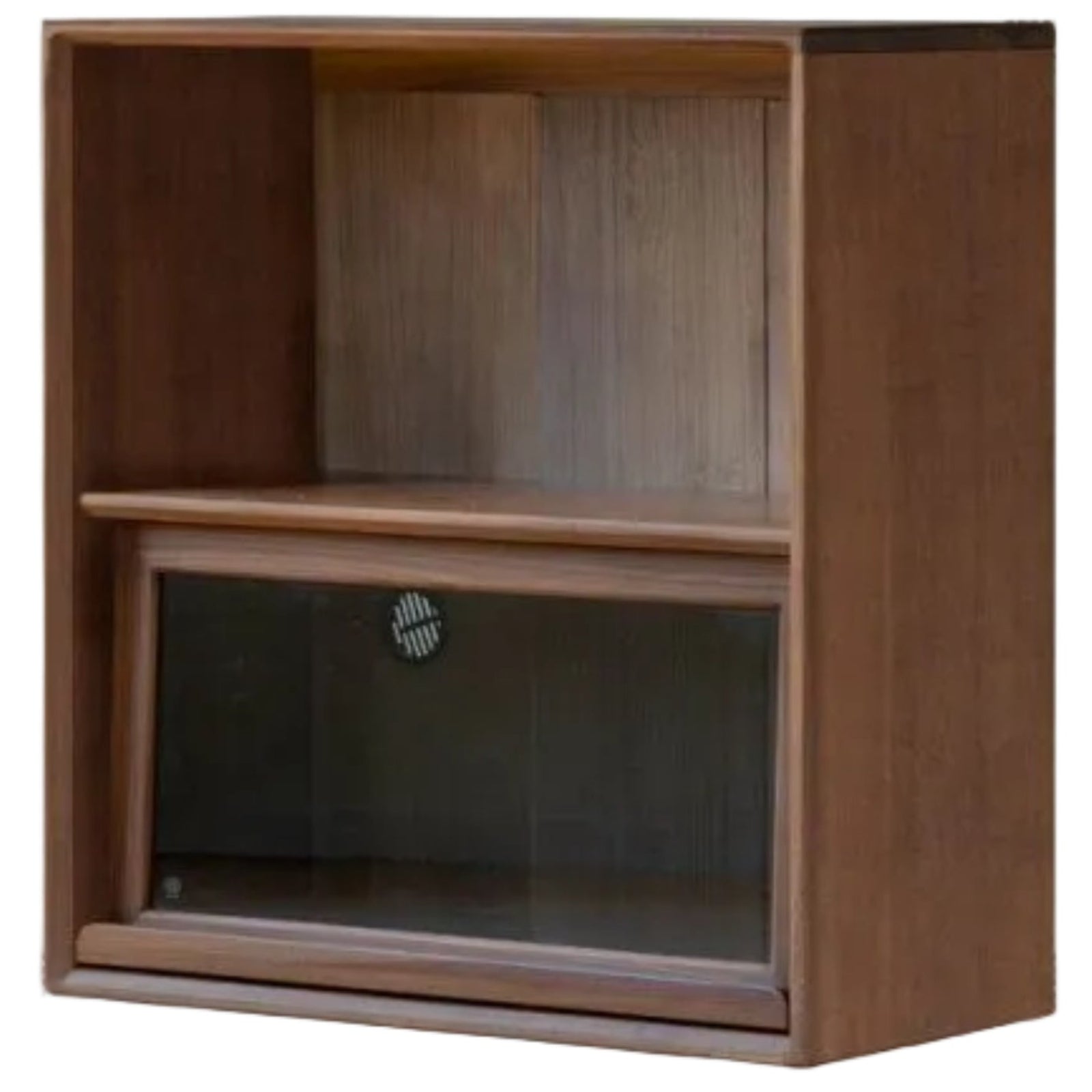 Golden Sandalwood Solid Wood Wall-Mounted Bookcase with Free Combination Grid Design