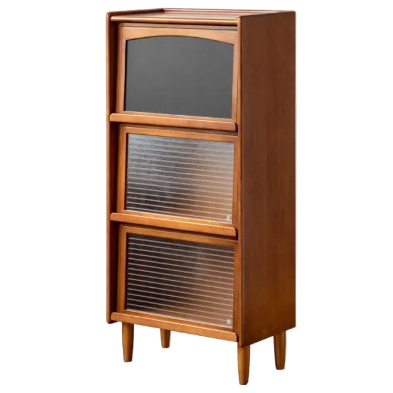 Poplar Solid Wood Vintage Style Flip Door Bookcase