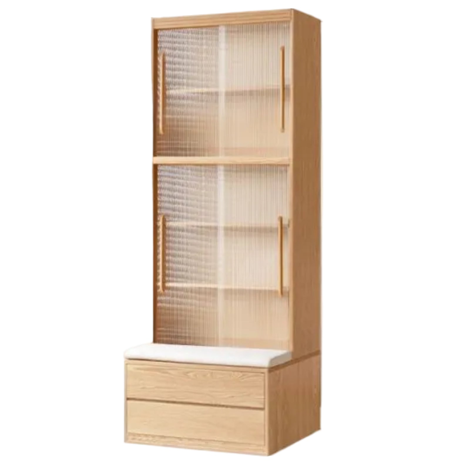 Ash Solid Wood Wall-Mounted Bookcase with Integrated Study Shelf