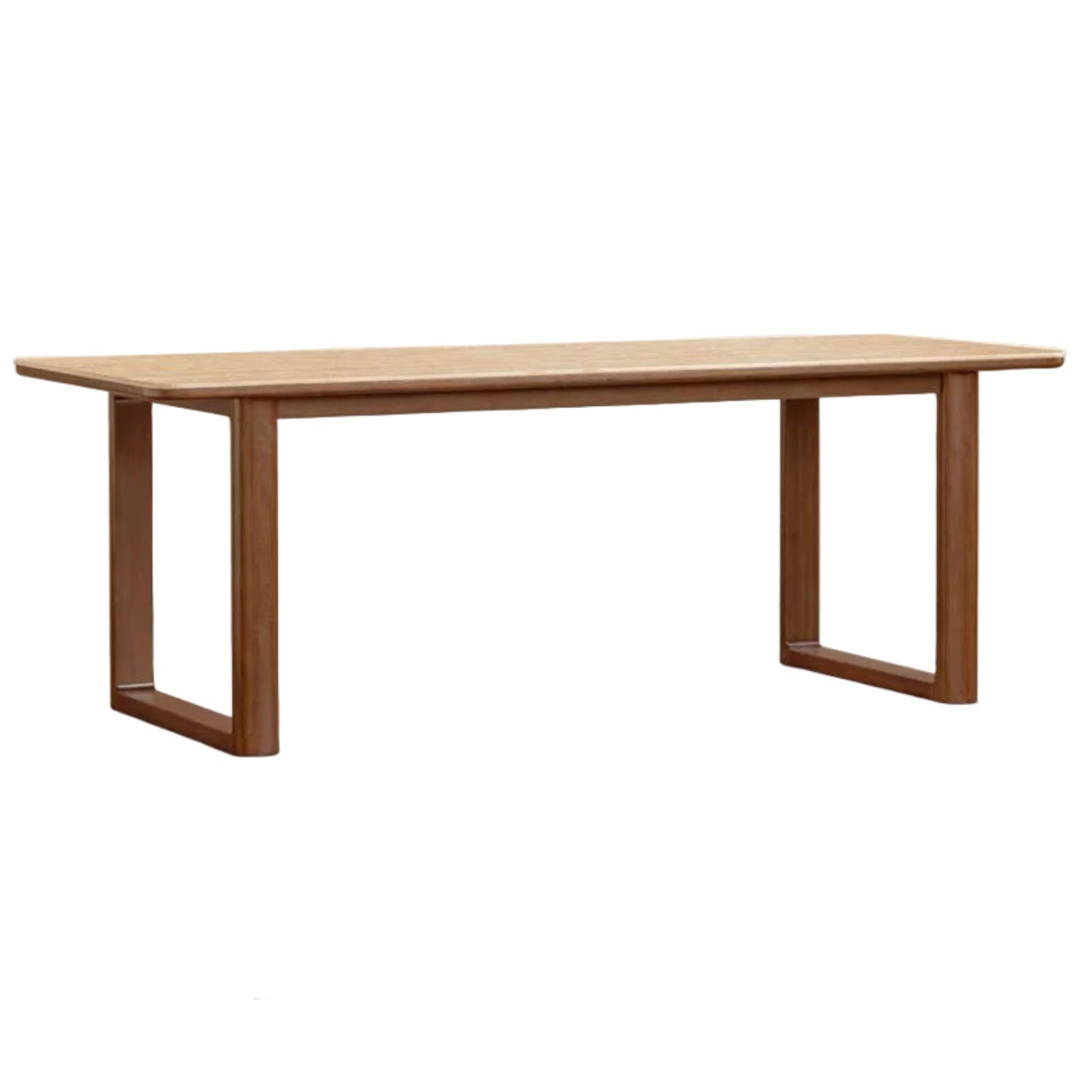 Solid Longan Hardwood Slab Dining Table with Antique-Inspired Retro Design