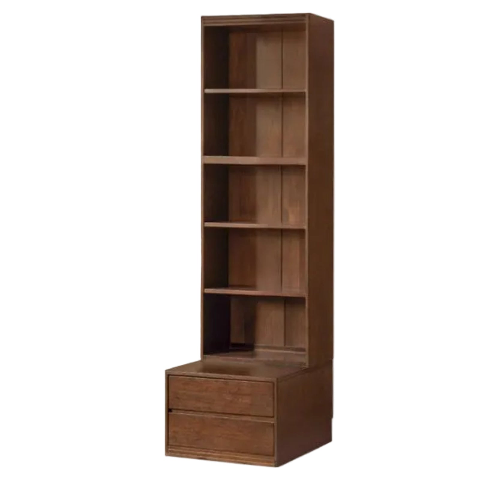 Solid Longan Hardwood, Ash Solid Wood Bookcase with Floor-to-Deck and Wall-Mounted Display Cabinet