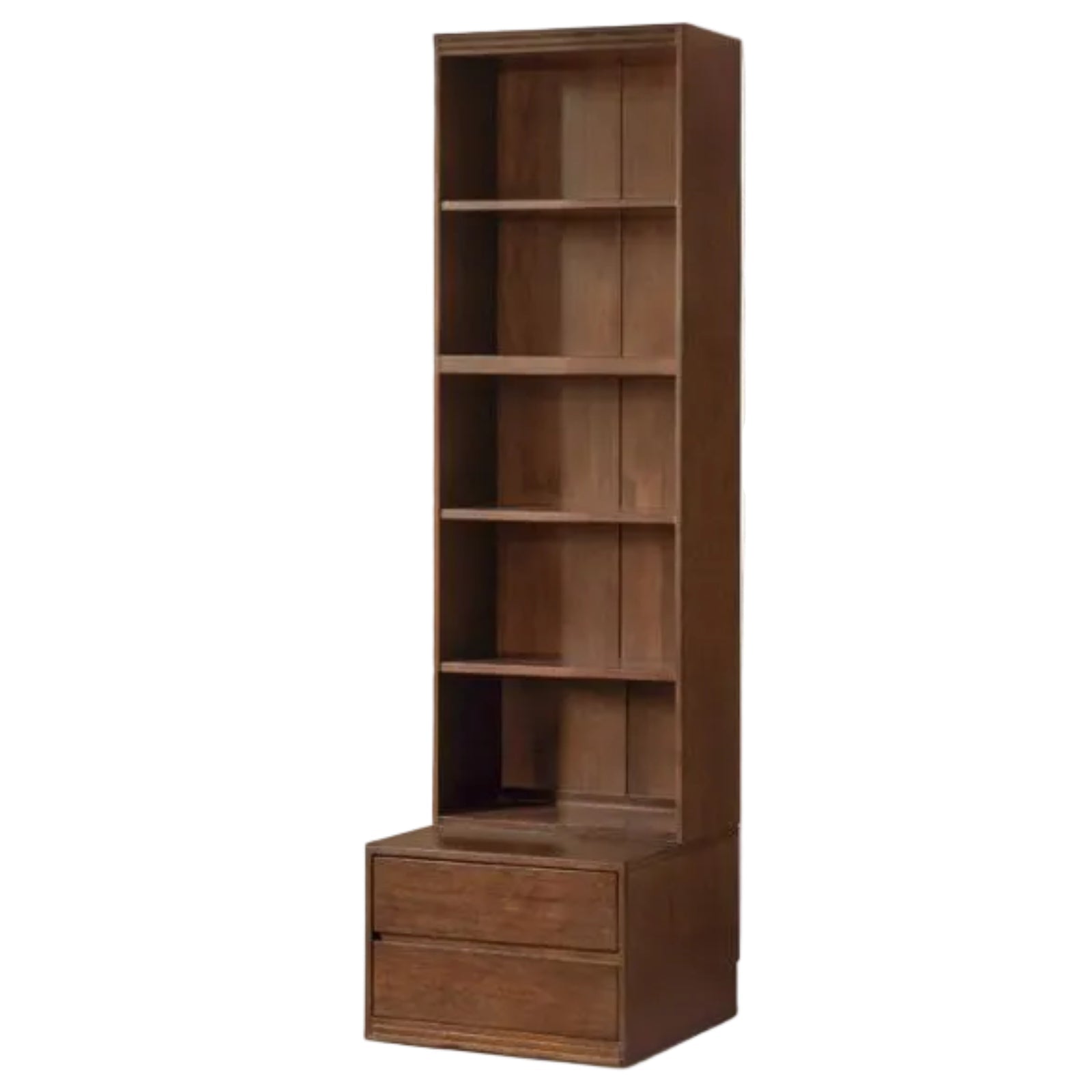 Solid Longan Hardwood, Ash Solid Wood Bookcase with Floor-to-Deck and Wall-Mounted Display Cabinet