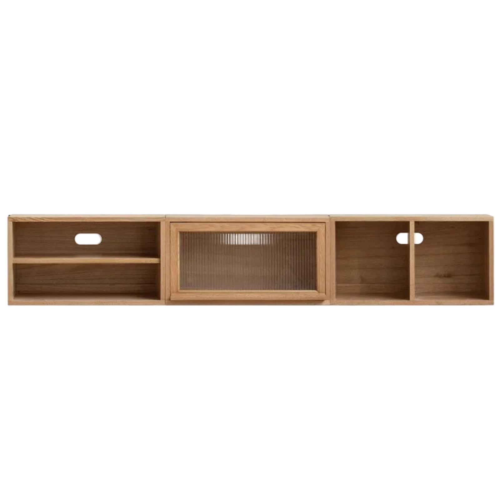 Ash Solid Wood Modern TV Cabinet with Freely Combineable Bookshelf and Storage