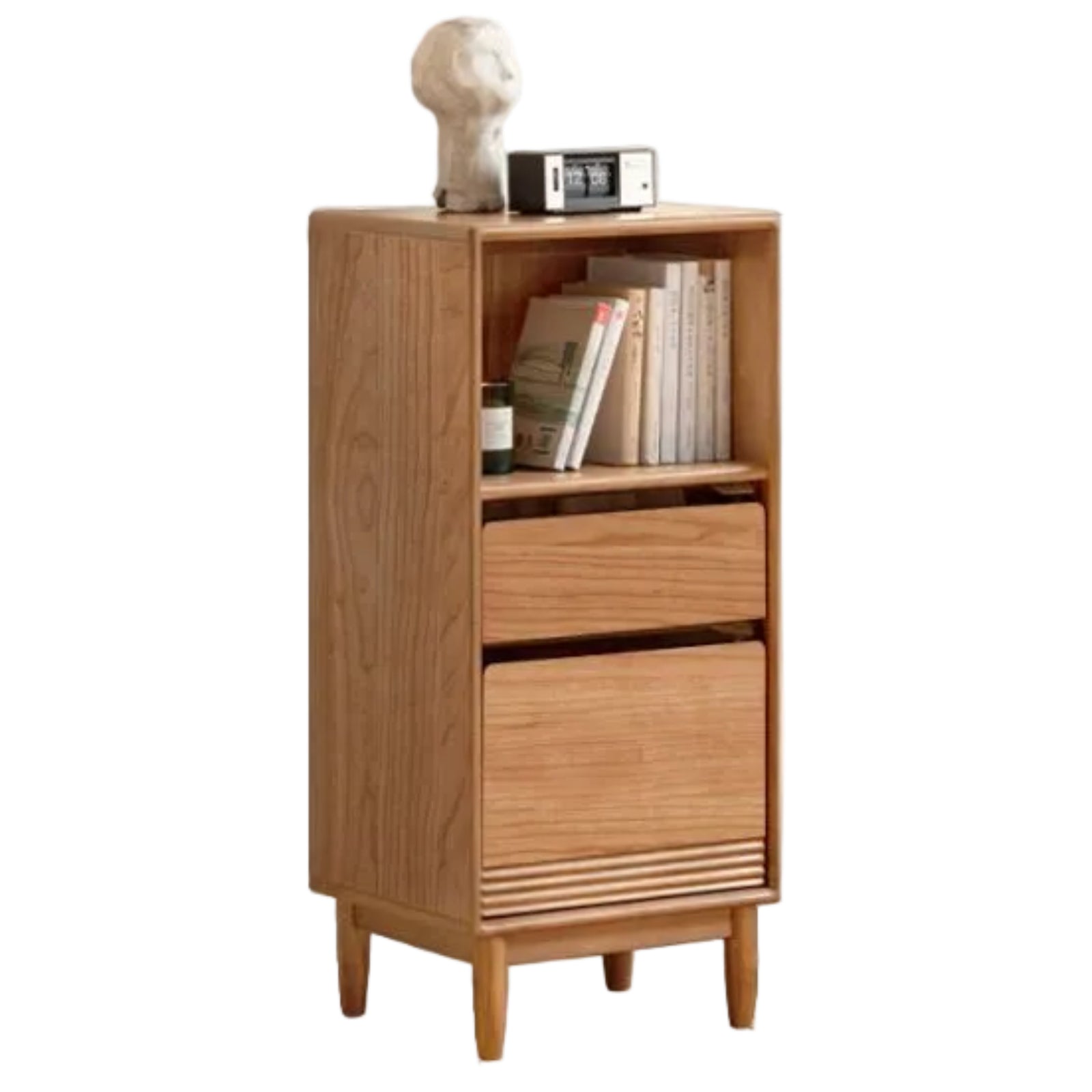Cherry Solid Wood Wall-Mounted Side Cabinet Modern Minimalist Style