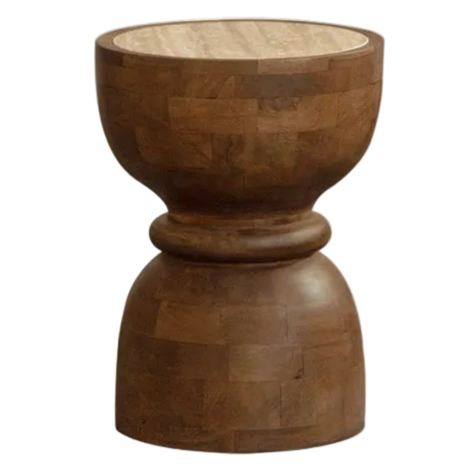 Mango Solid Wood Wabi Sabi Round Side Table