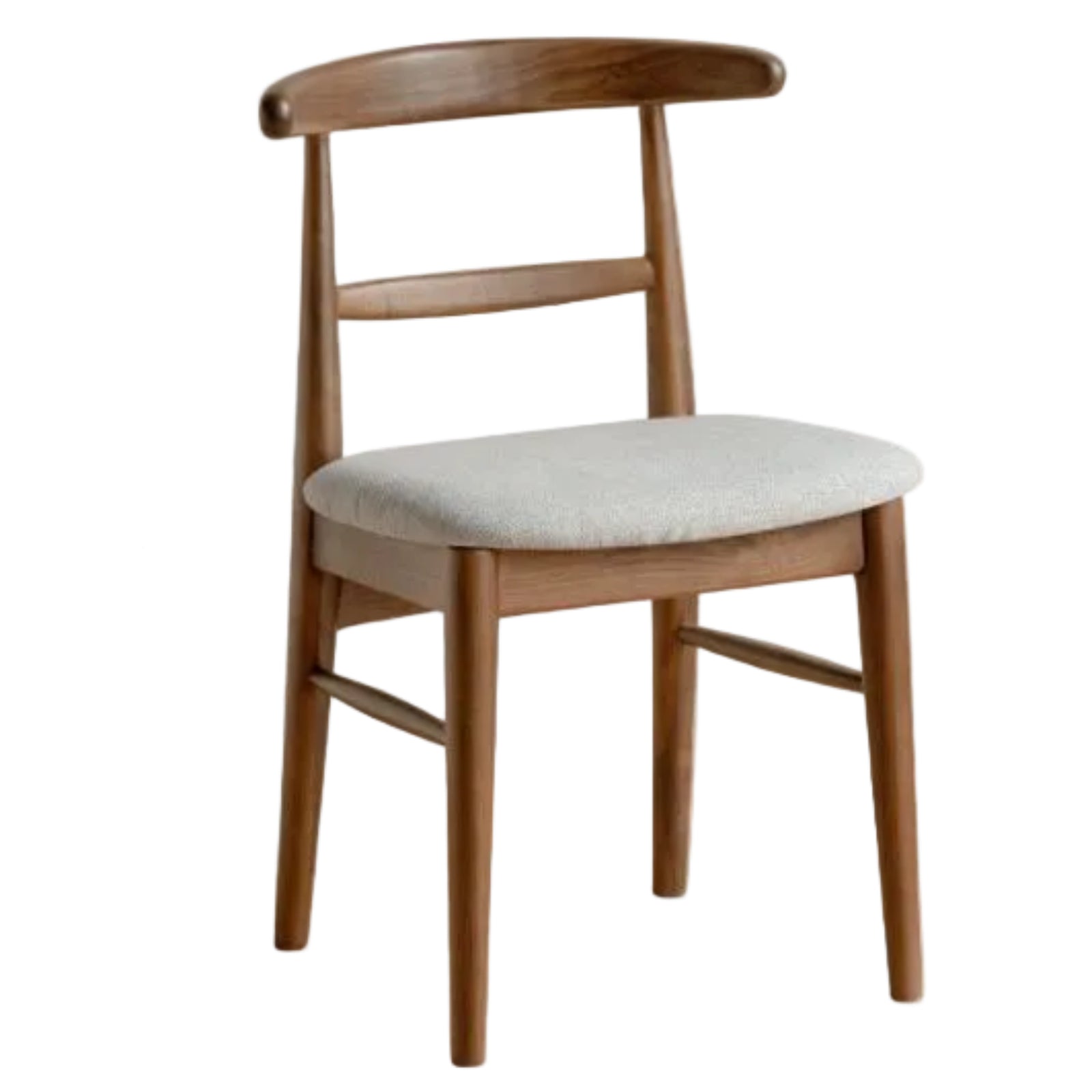 4 pcs -Black Walnut Solid Wood Dining Chair, Curved Back Scandinavian