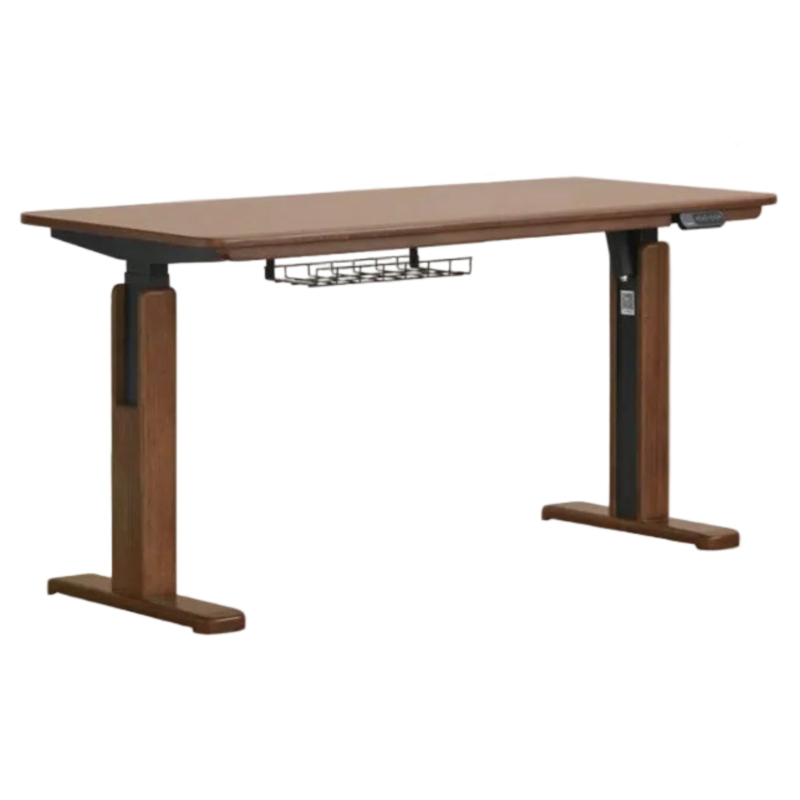 Solid Longan Hardwood Electric Lift Standing Desk with Adjustable Height