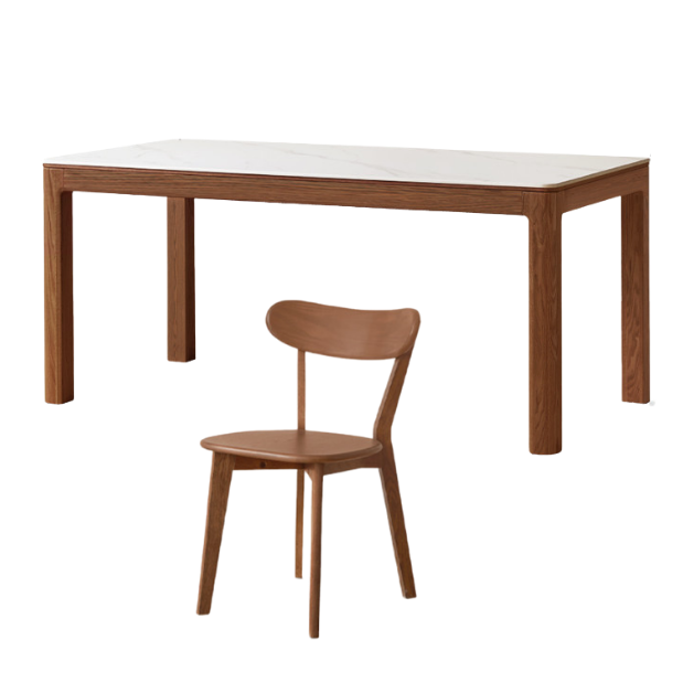 Ash, Oak Solid Wood Modern Rock Dining Table