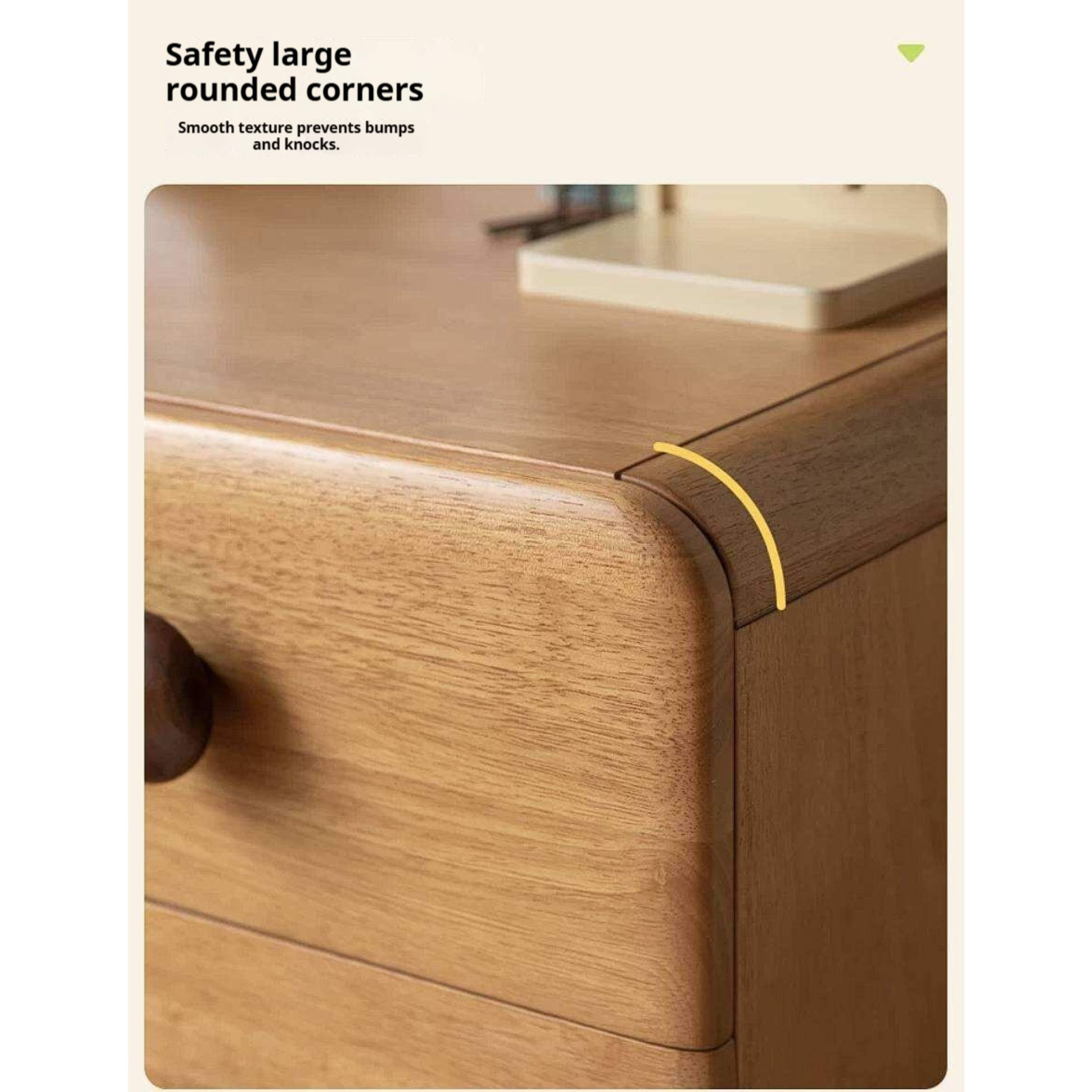 Solid Rubberwood Original Wood Style Kids Dresser
