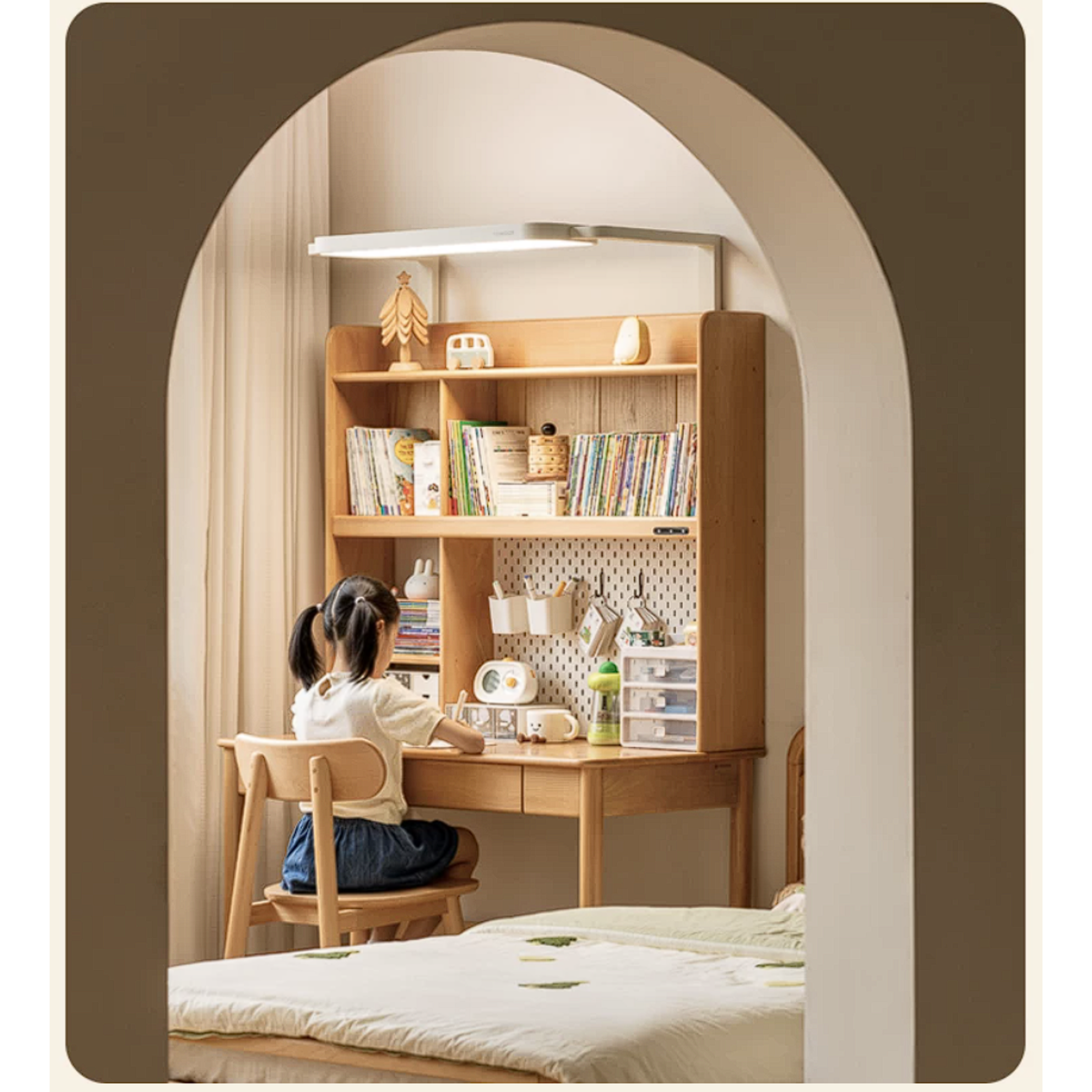 Beech Solid Wood Children's Desk With Adjustable Height
