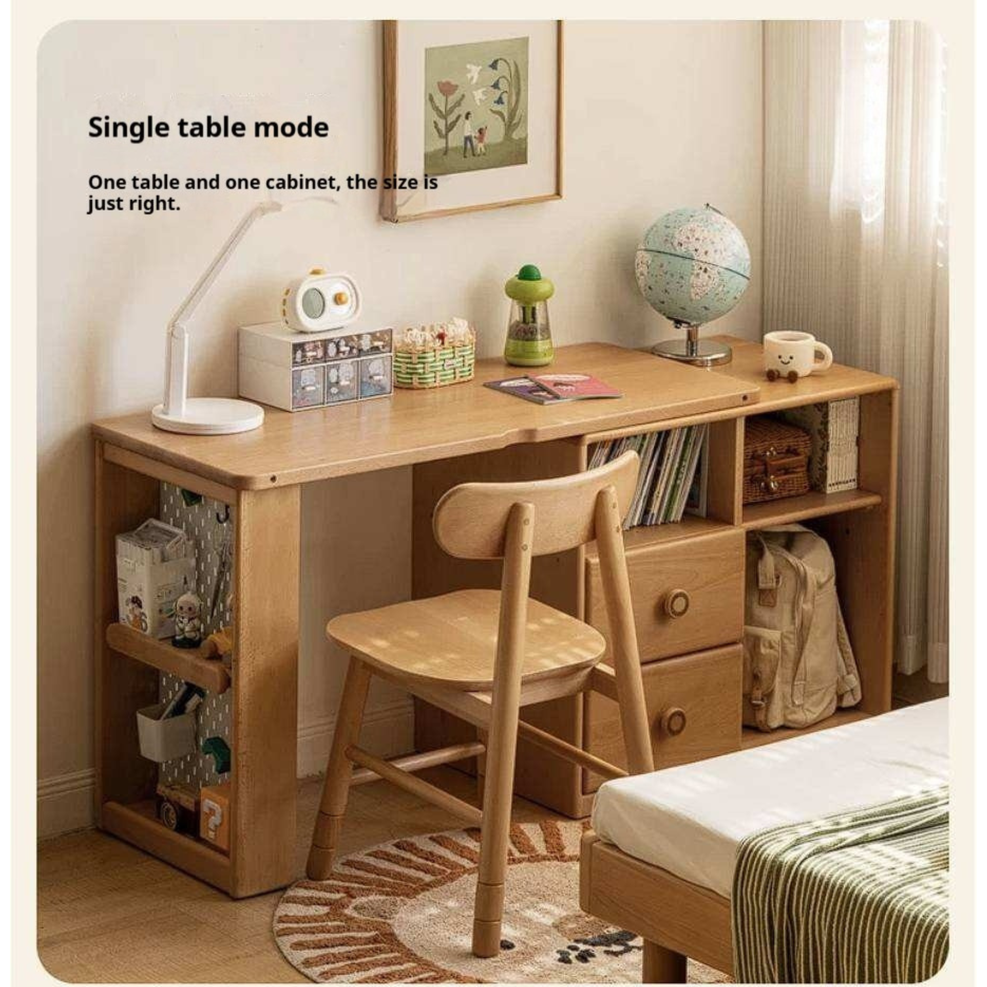 Beech Solid Wood Telescopic Student Writing Desk