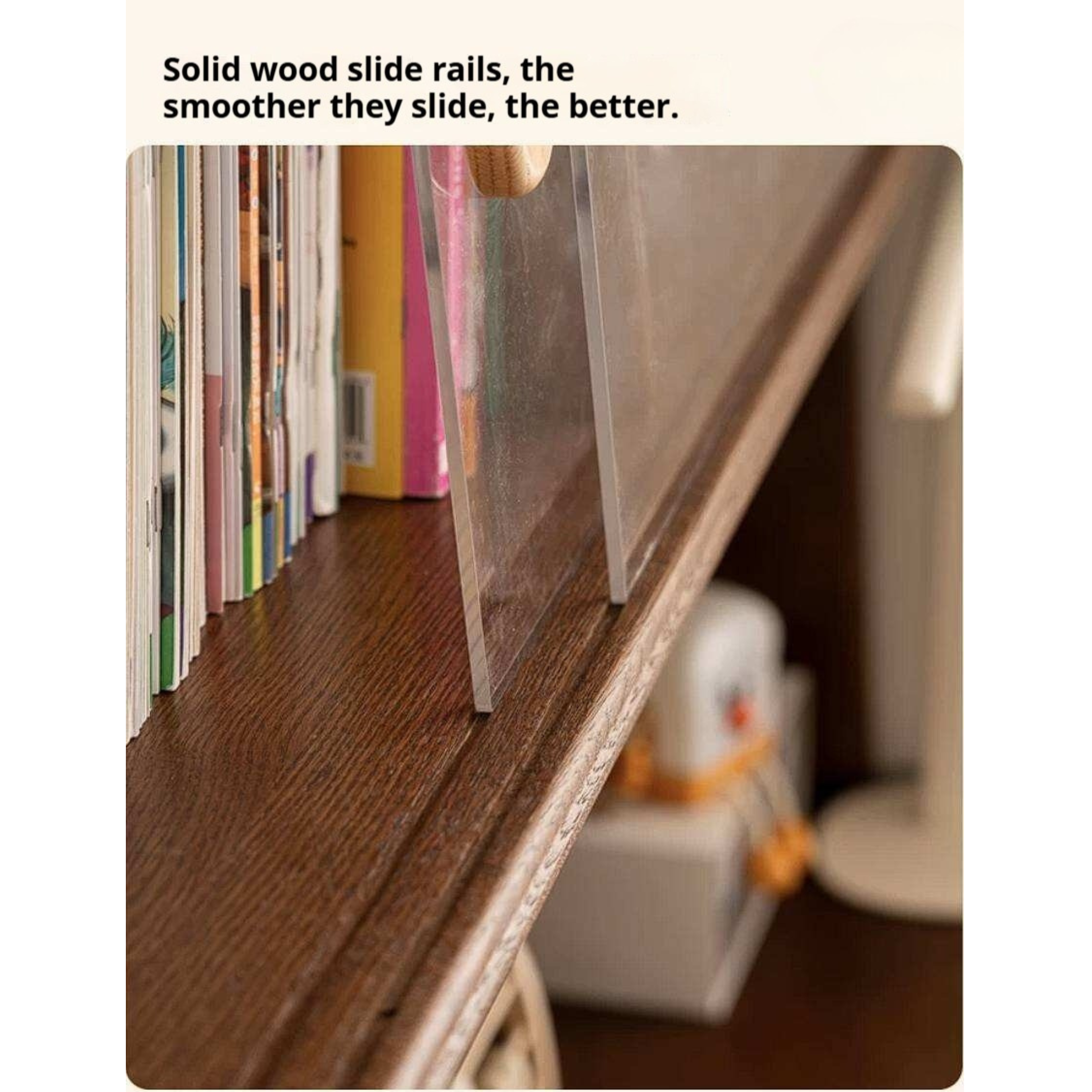 Oak Solid Wood Retro Style Kids Study Desk with Integrated Bookshelf