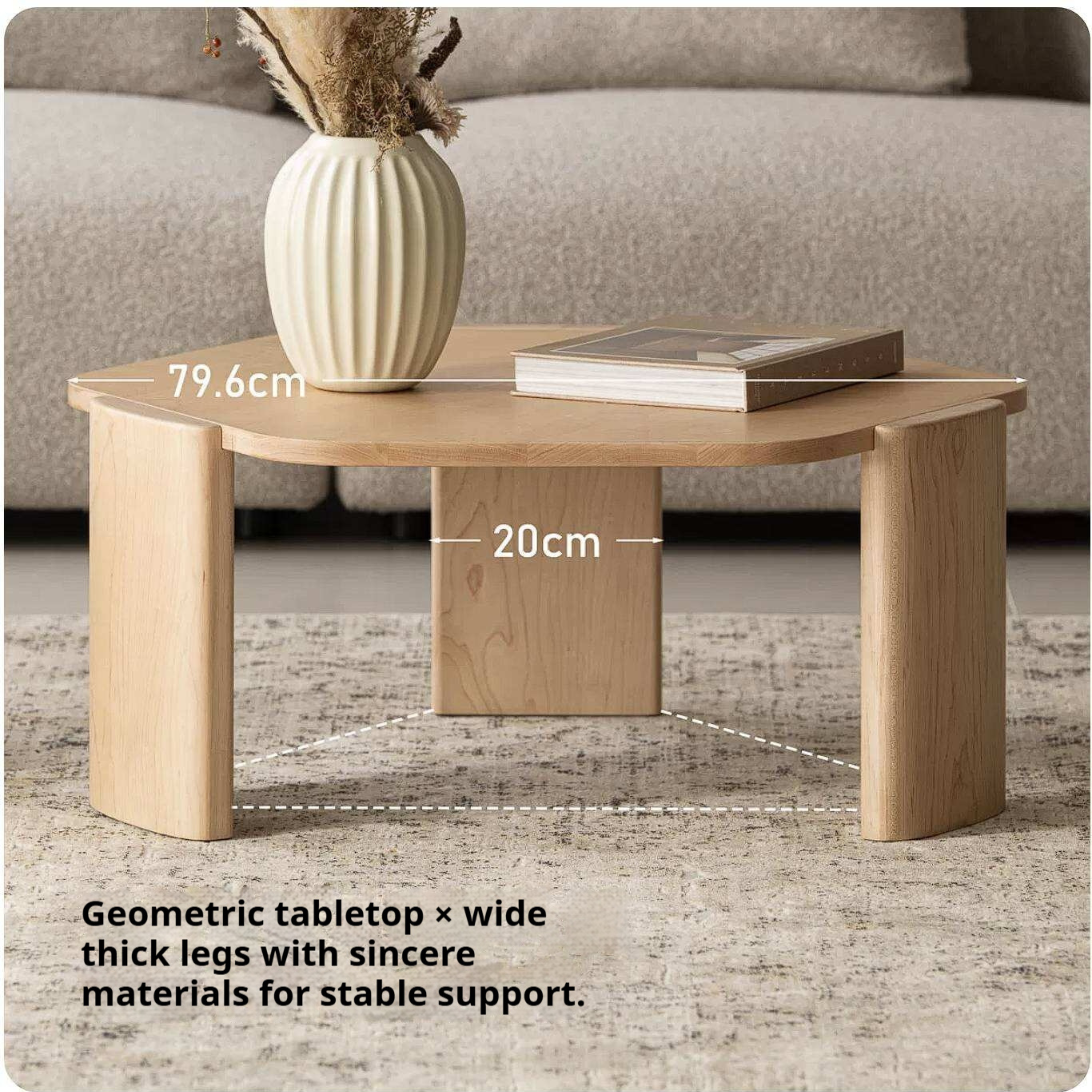 Maple Solid Wood Organic-Shape Nesting Coffee Table Set