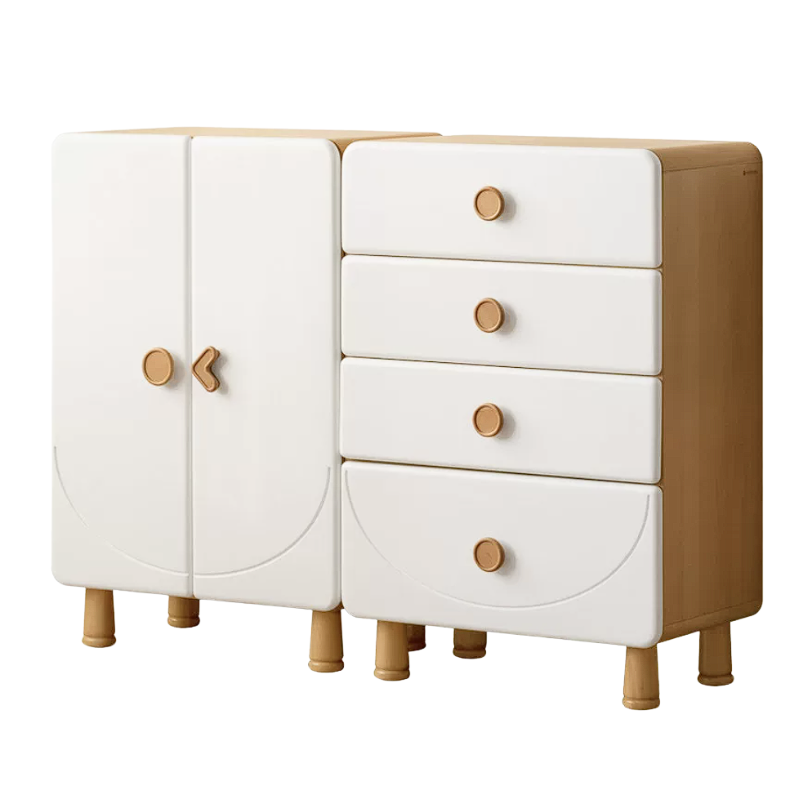 Beech, Rubberwood Solid Wood Kids Modern Dresser