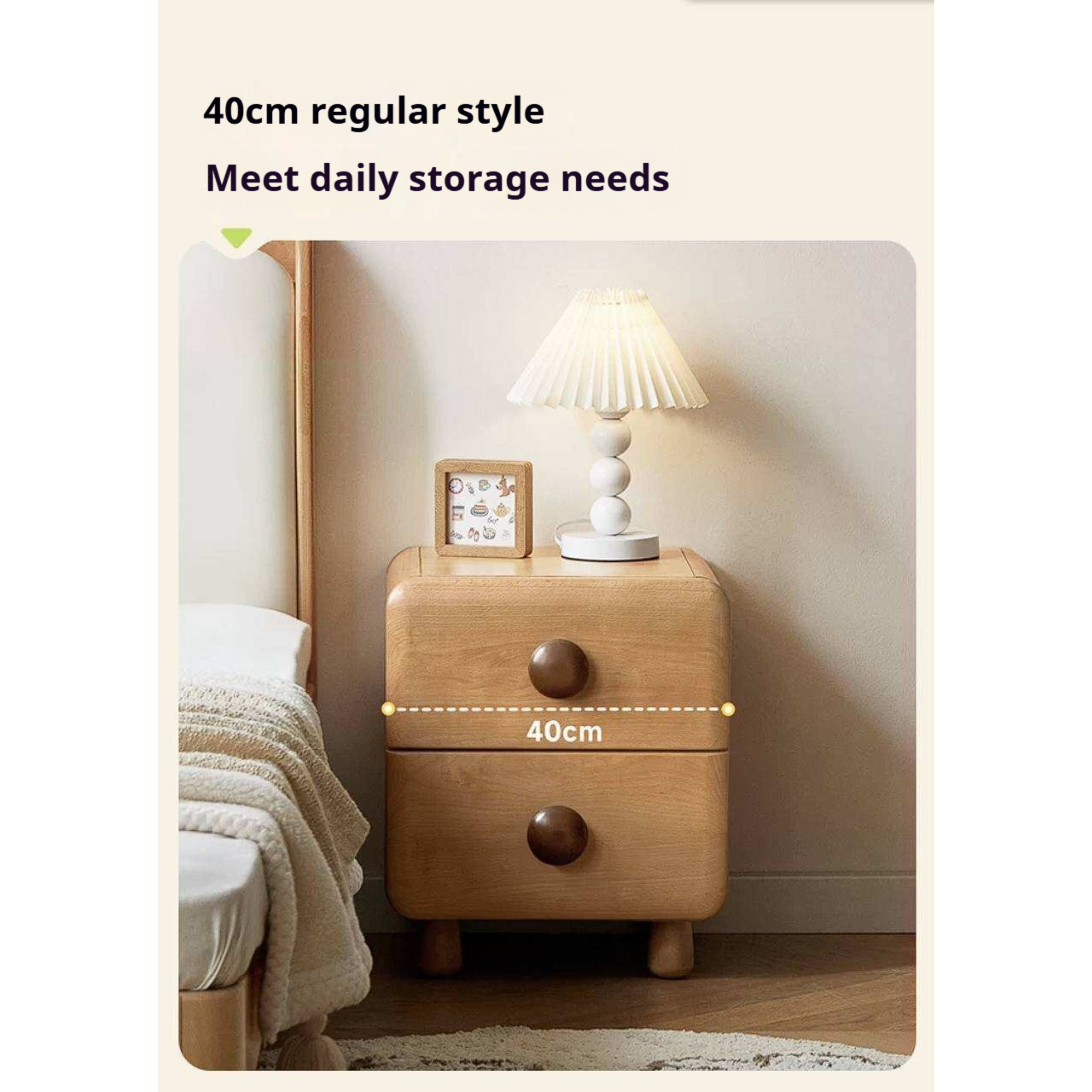 Beech, Ruberwood Solid Wood Kids Nightstand