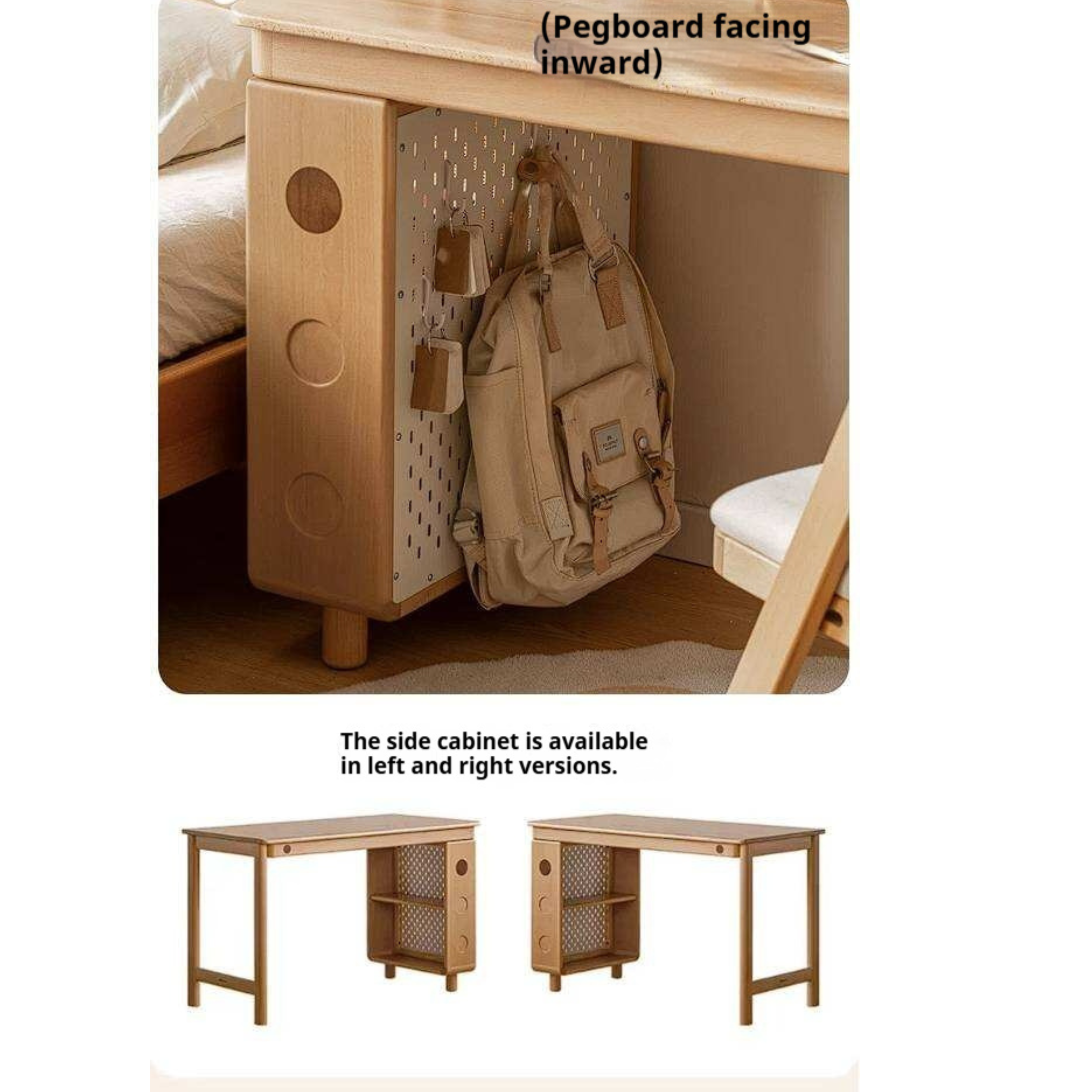 Beech Solid Wood Kids Study Table Bookshelf Integrated
