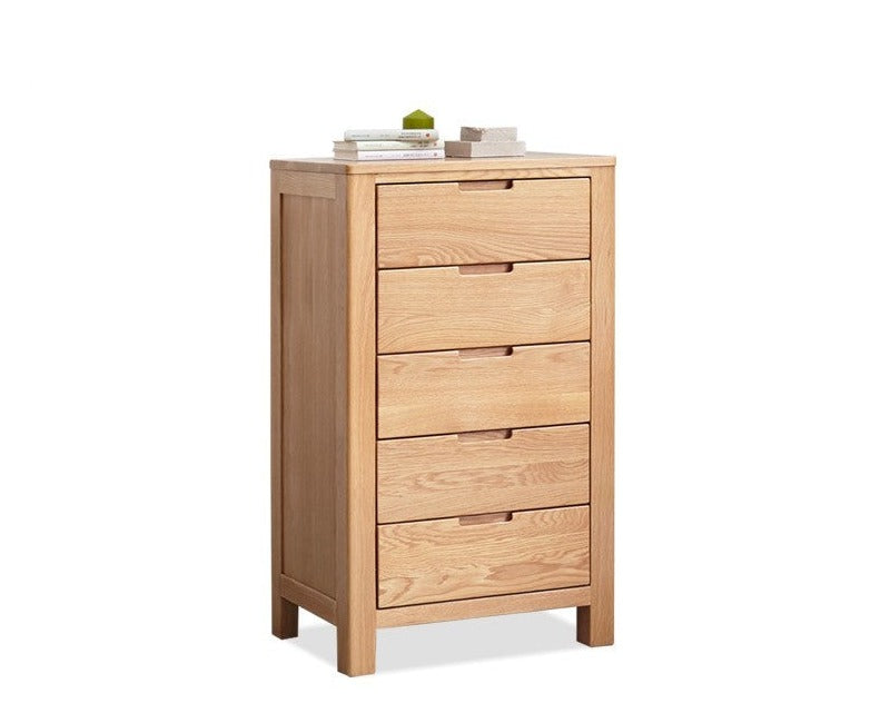 Oak Solid Wood, Solid Rubberwood Nordic Chest of Drawers