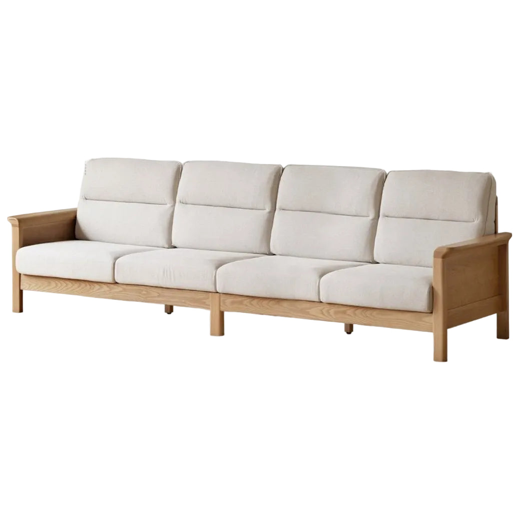 Ash Solid Wood Modern High Back Sofa