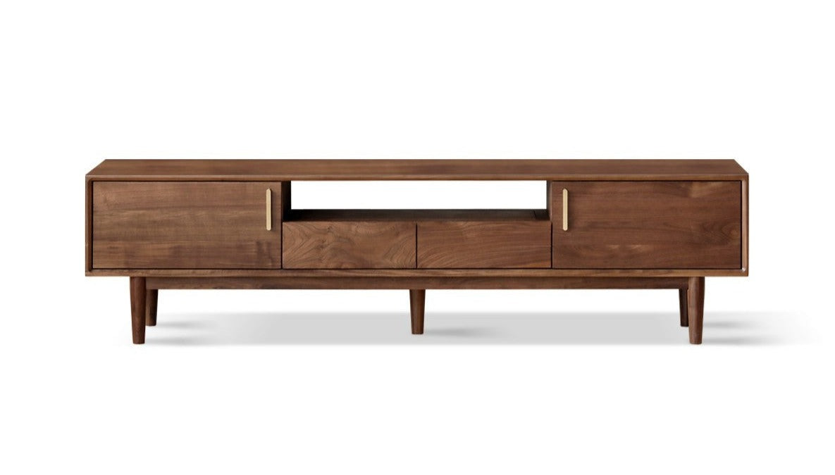 Black walnut solid wood TV stand slate cabinet"+