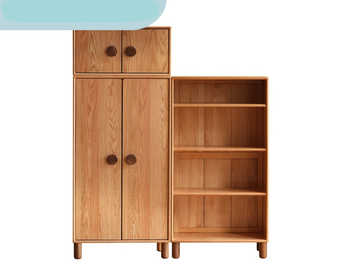 Oak solid wood wardrobe bookcase free combination "