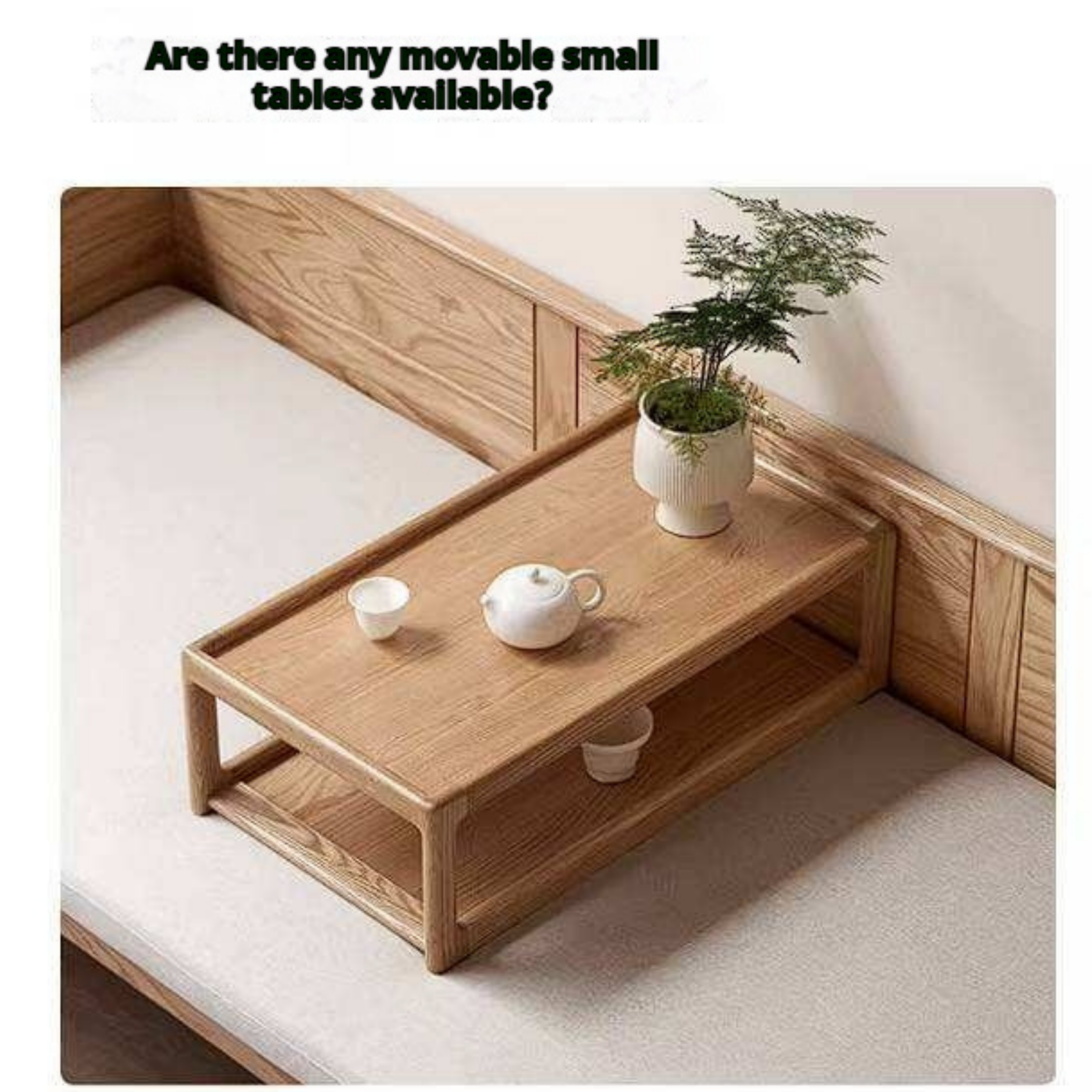 Oak Solid Wood Convertible Sofa Bed with Clean Frame Design