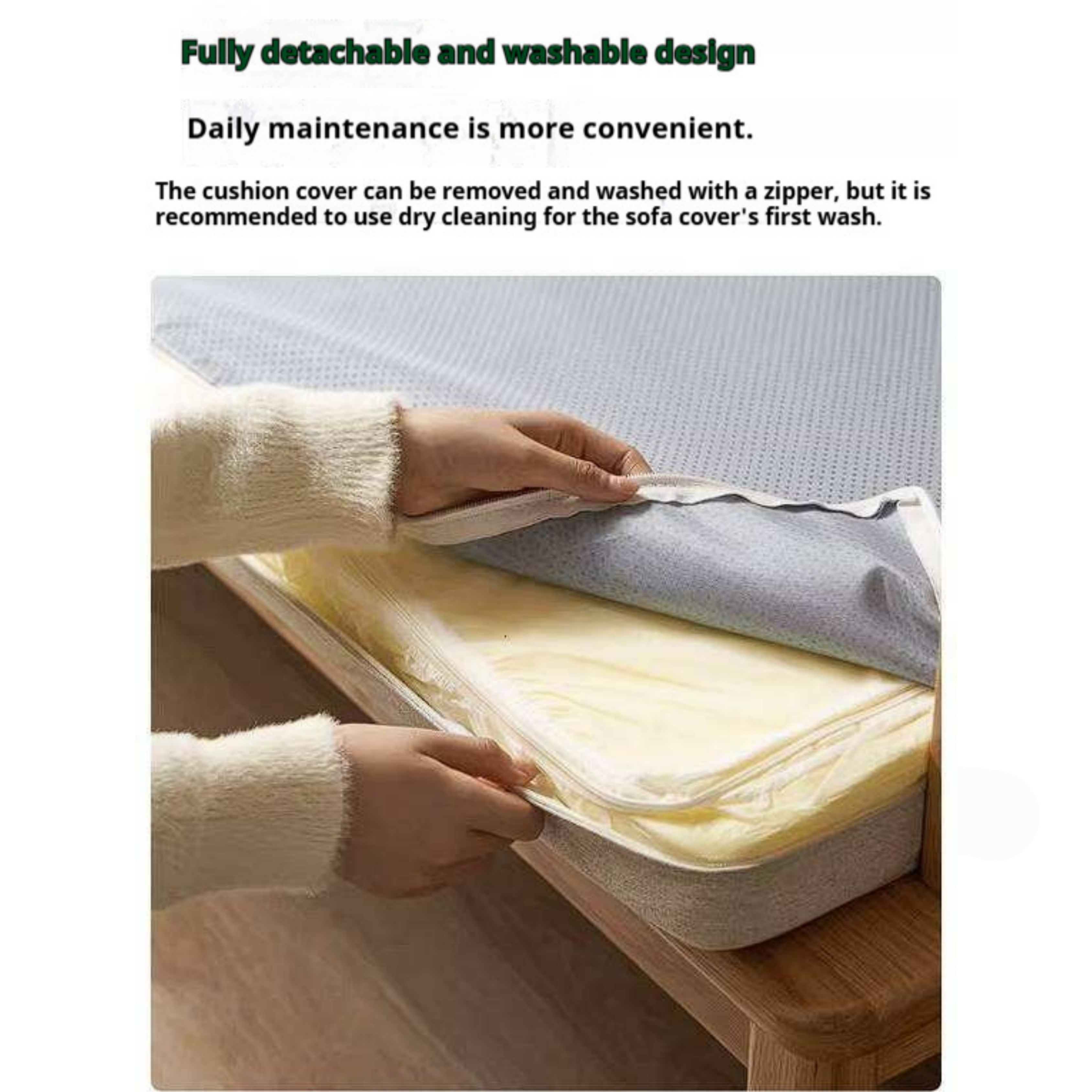 Oak Solid Wood Convertible Sofa Bed with Clean Frame Design