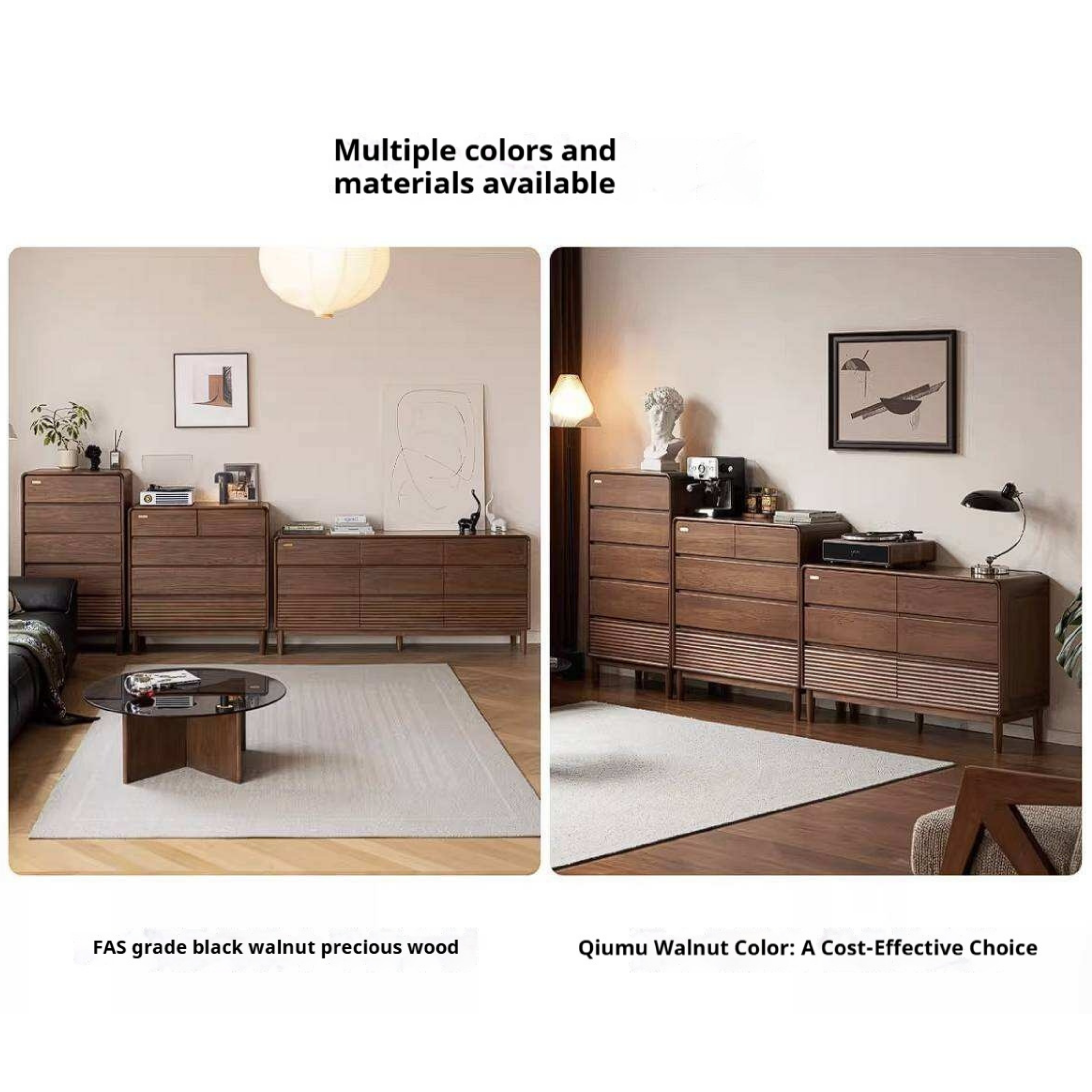 Ash Solid Wood Chest of Drawers with Modern Minimalist Design