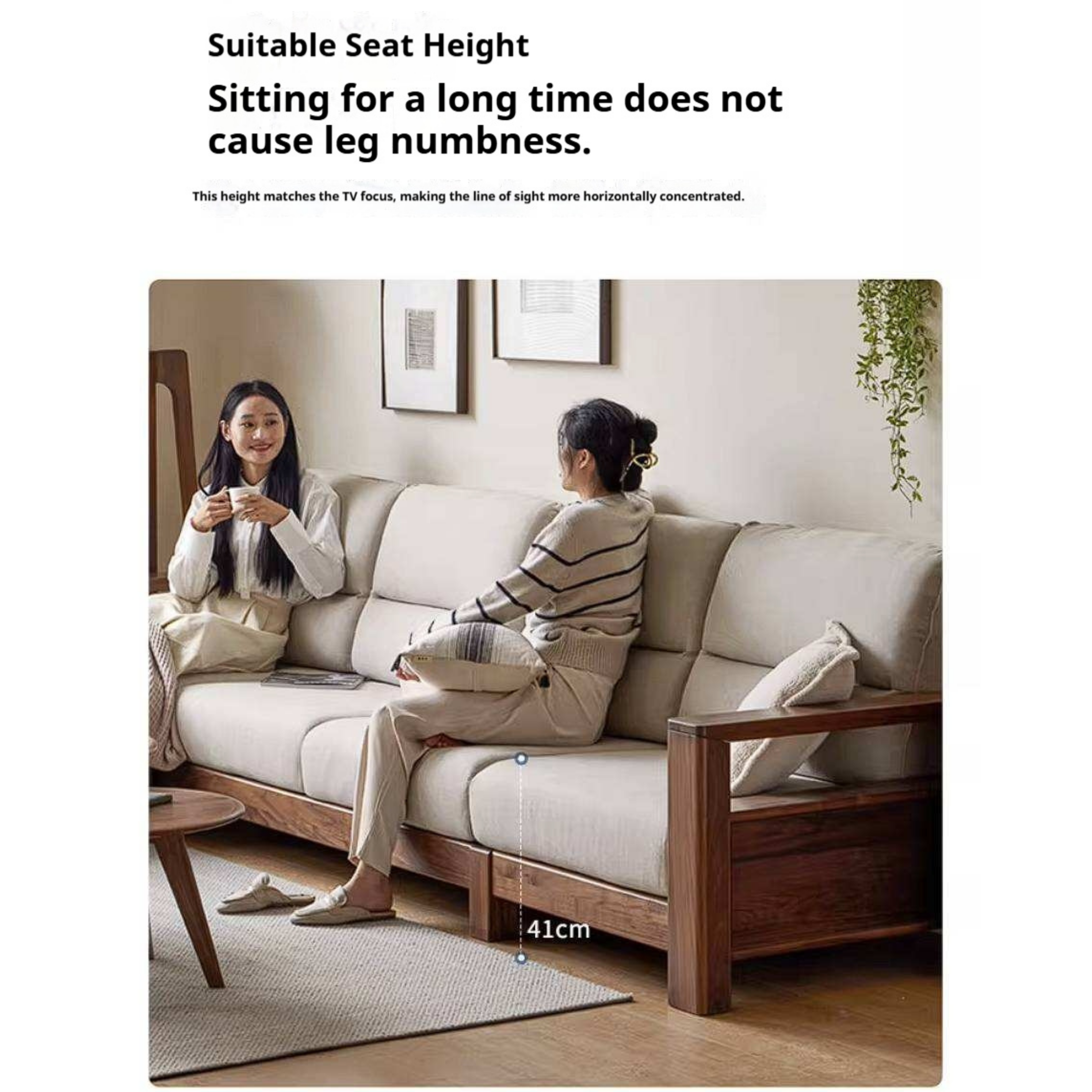 Black Walnut, Ash, Golden Sandalwood Solid Wood Corner Sofa with Fabric Upholstery