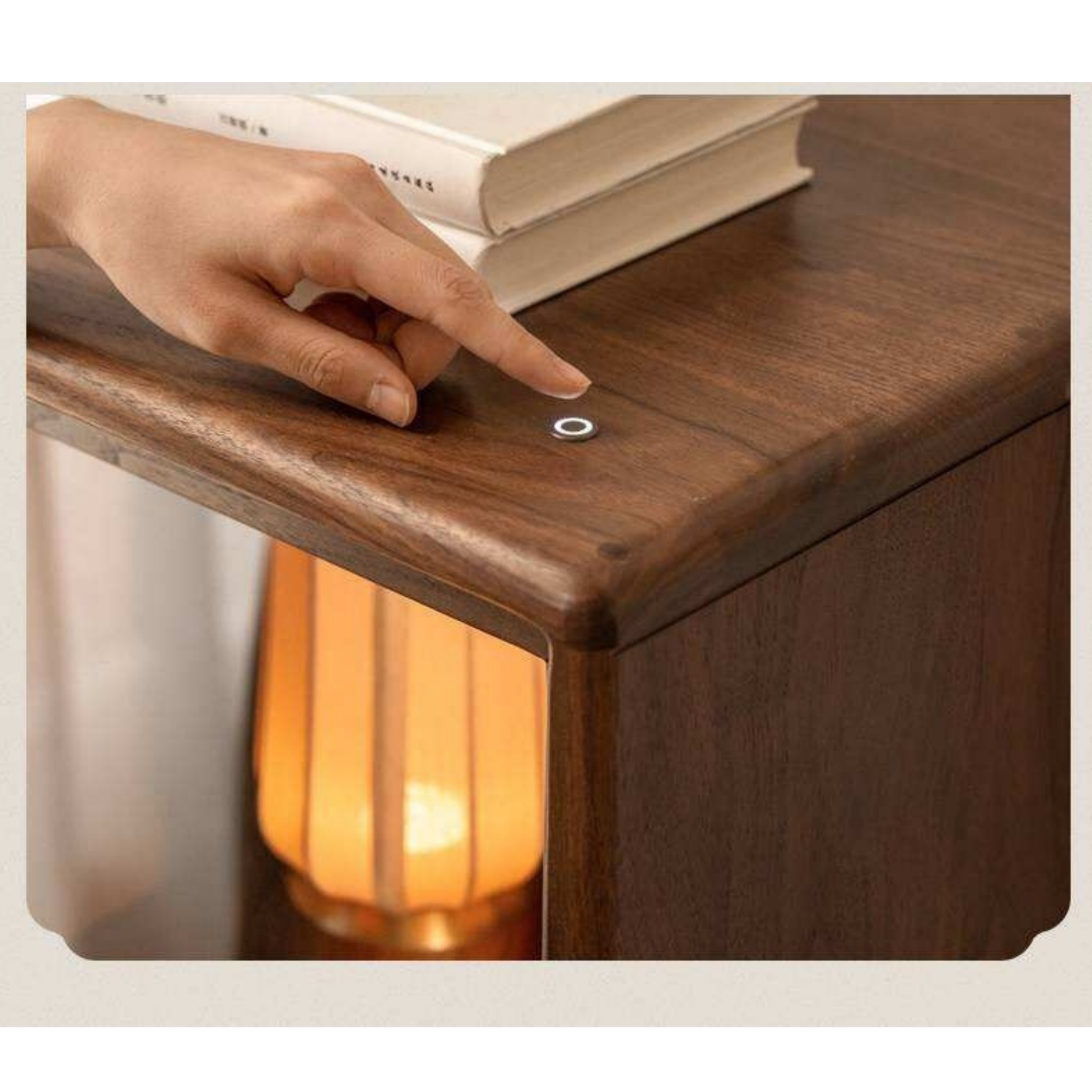 Black Walnut Solid Wood Side Cabinet with Elegant Display and Storage Design