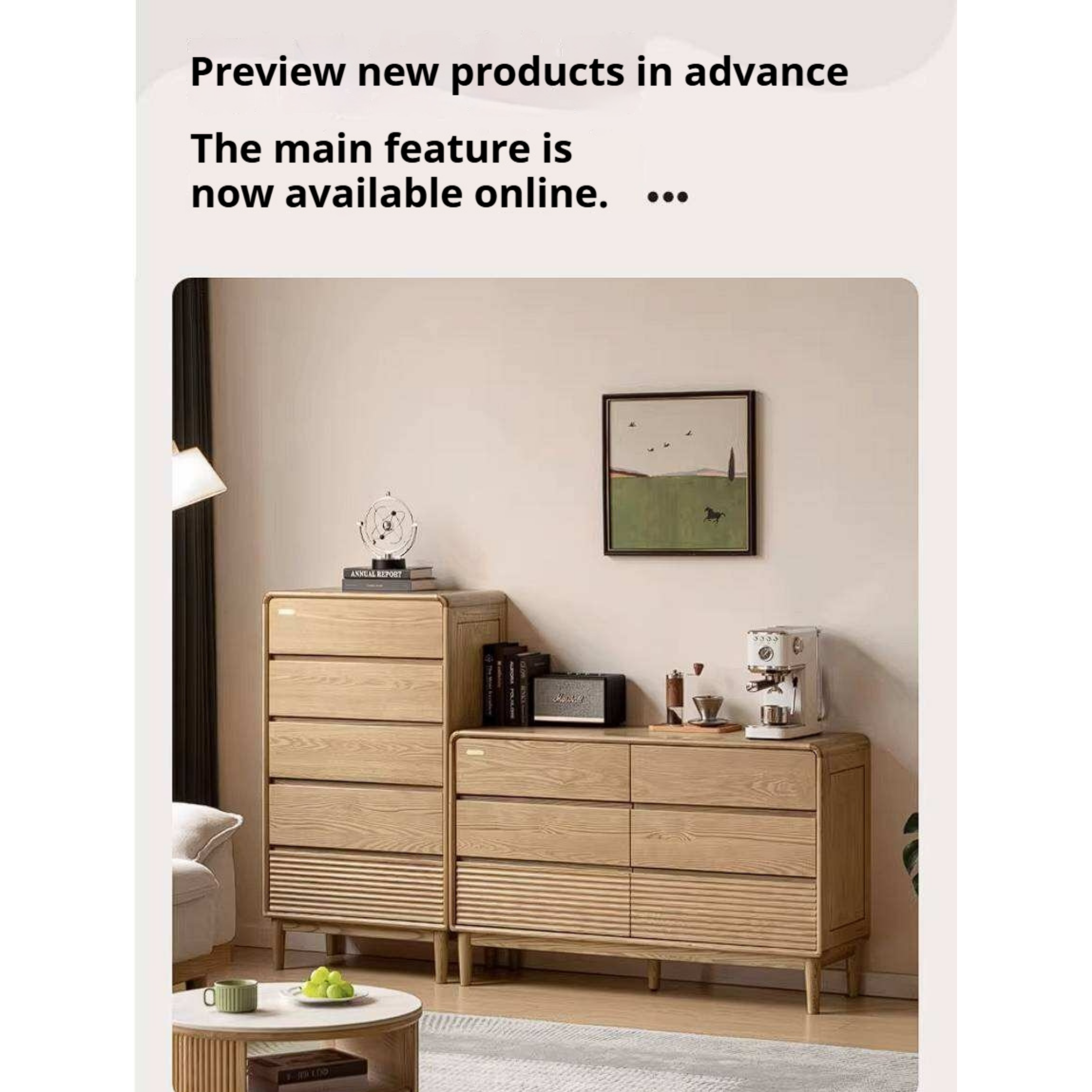 Ash Solid Wood Chest of Drawers with Modern Minimalist Design