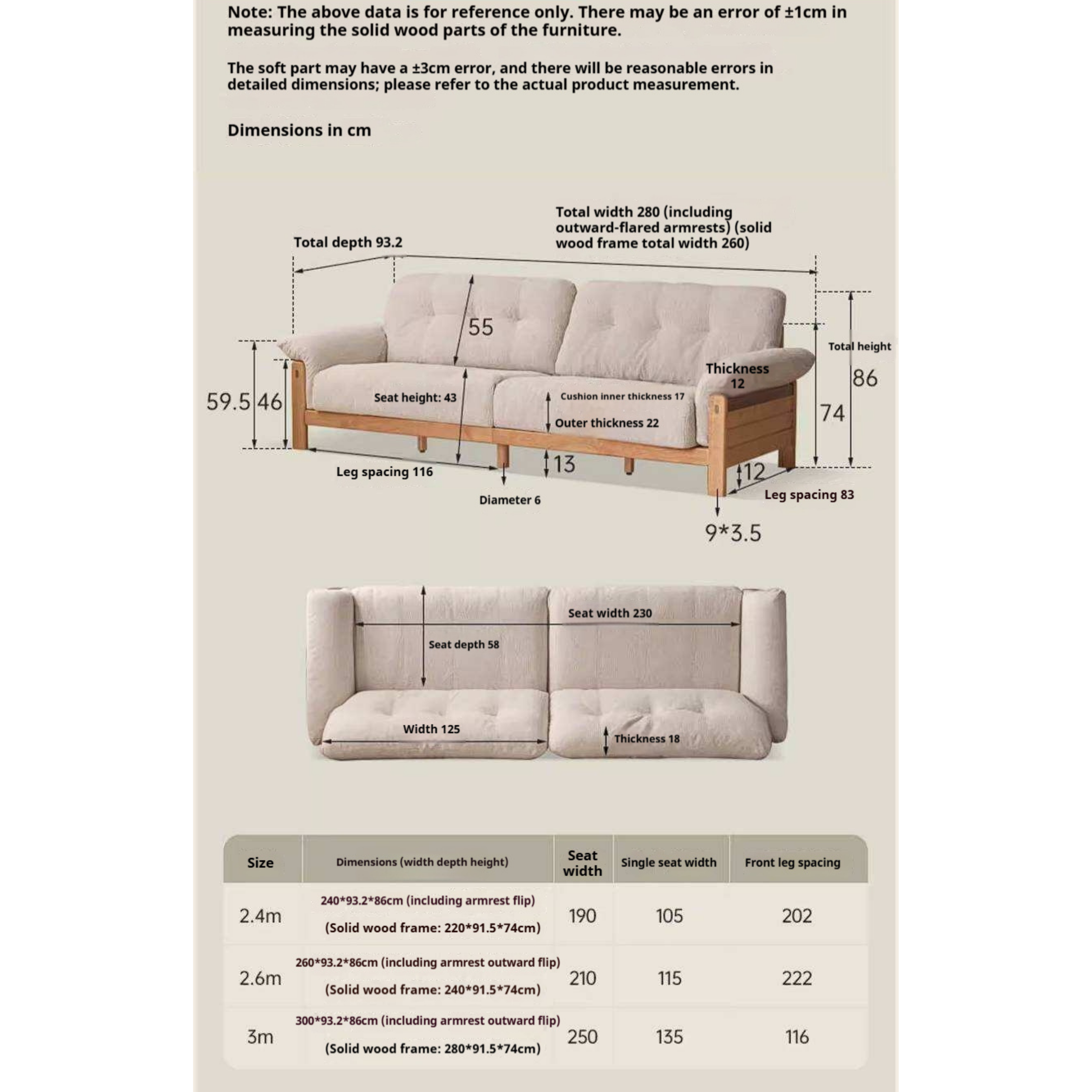 Cherry Solid Wood Vintage Frame Chenille Sofa with Exposed Slatted Arms