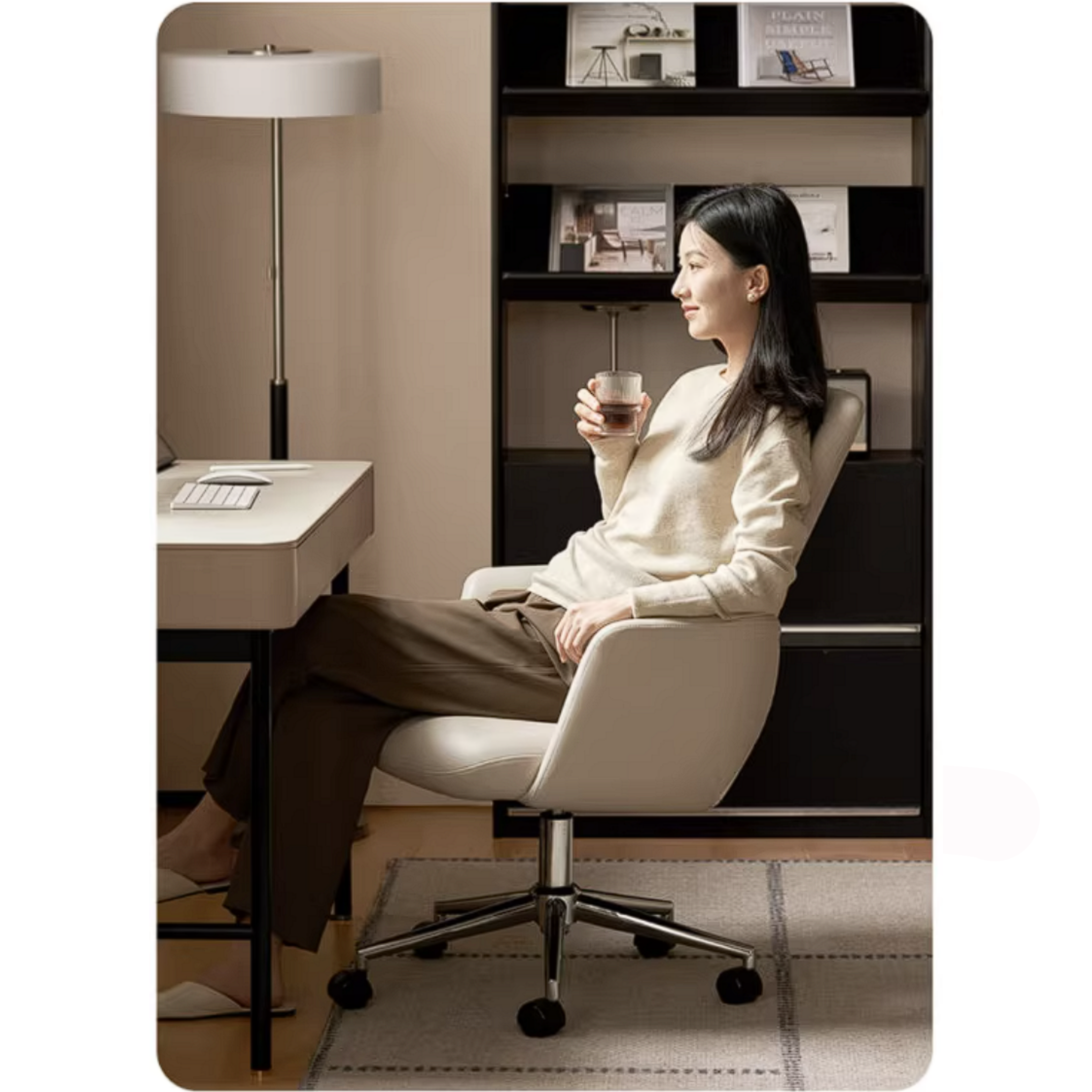 Modern Swivel Chair with Adjustable Ergonomic Minimalist Design
