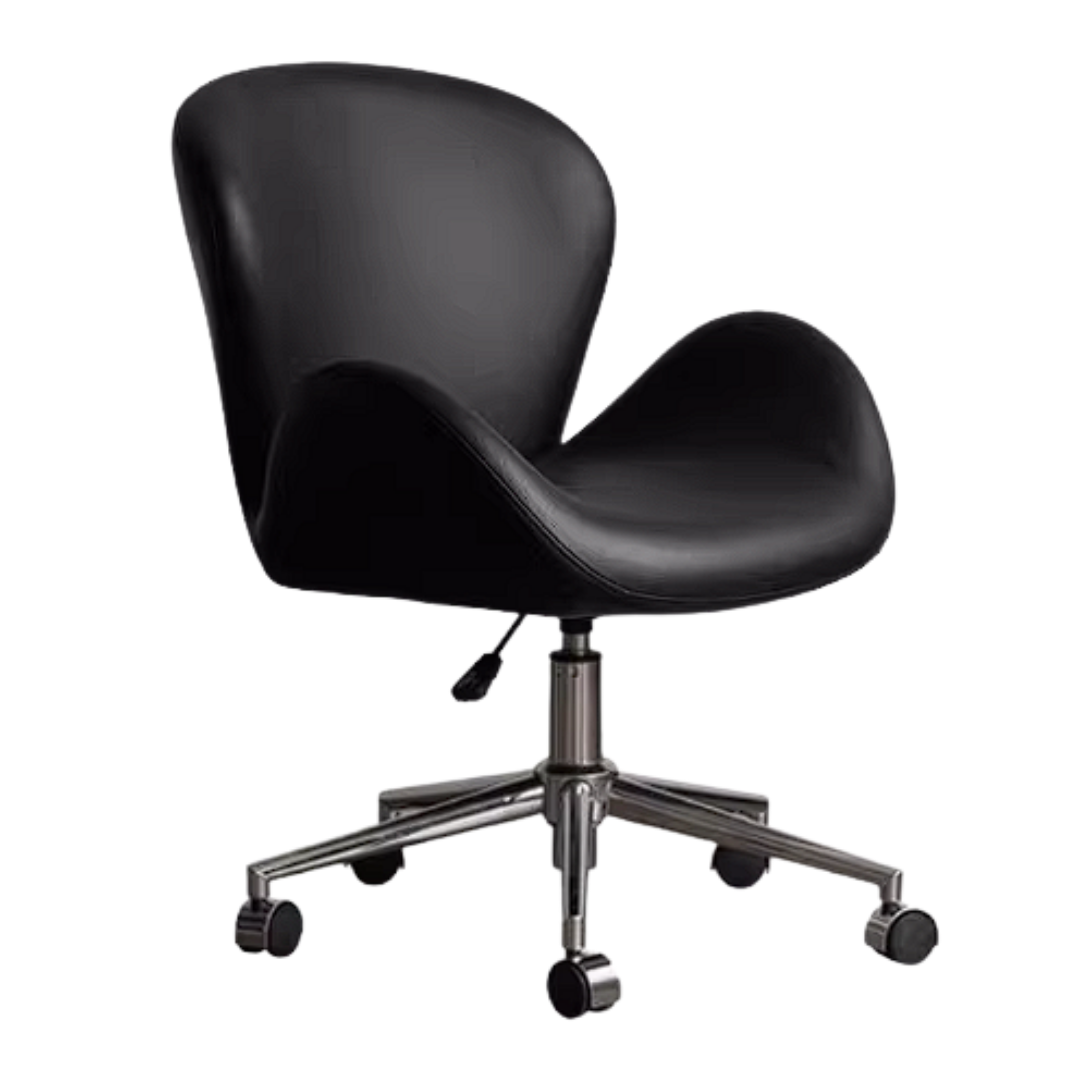 Swan-Style Swivel Office Chair with Chrome Base