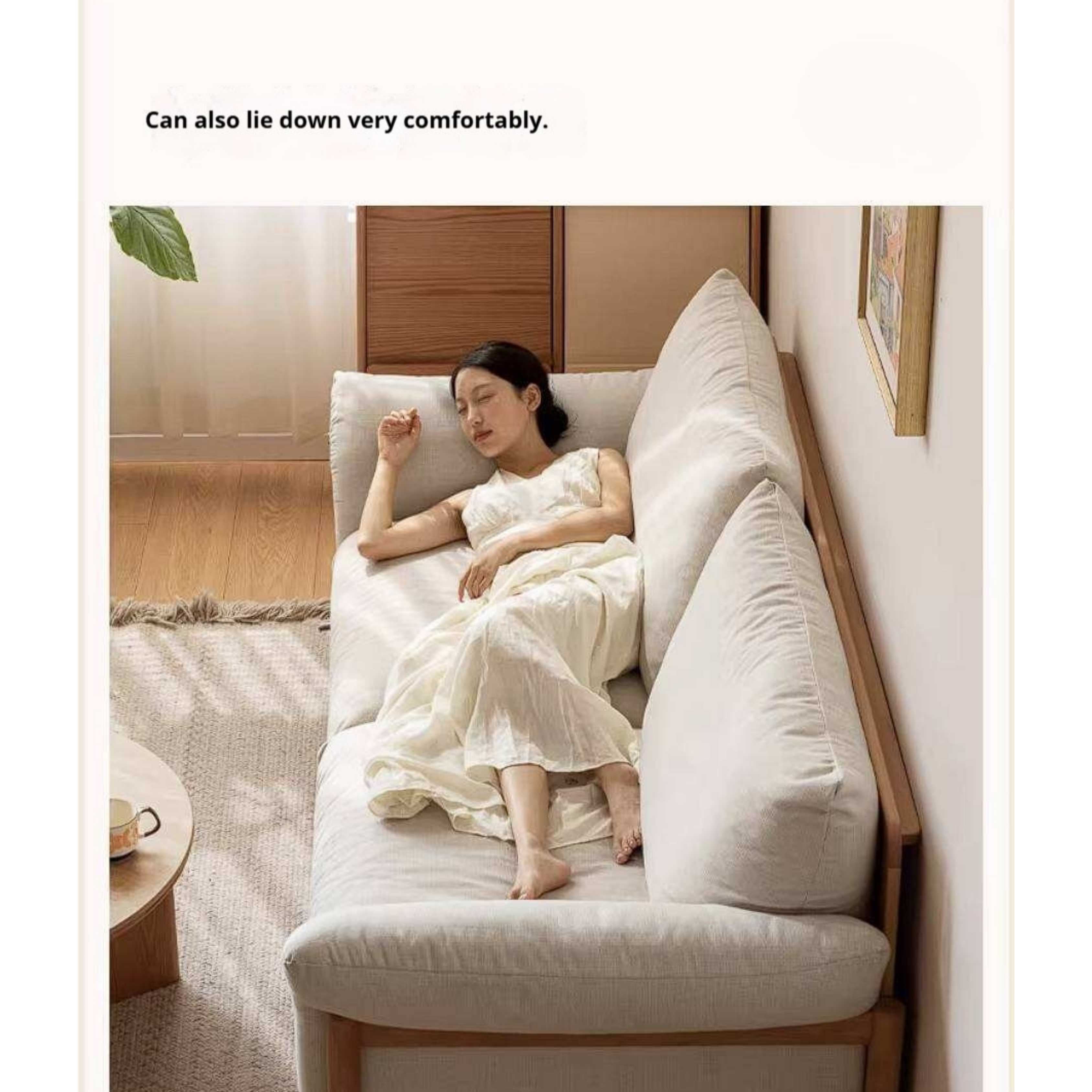 Beech Solid Wood Sofa with Modern Minimalist Design