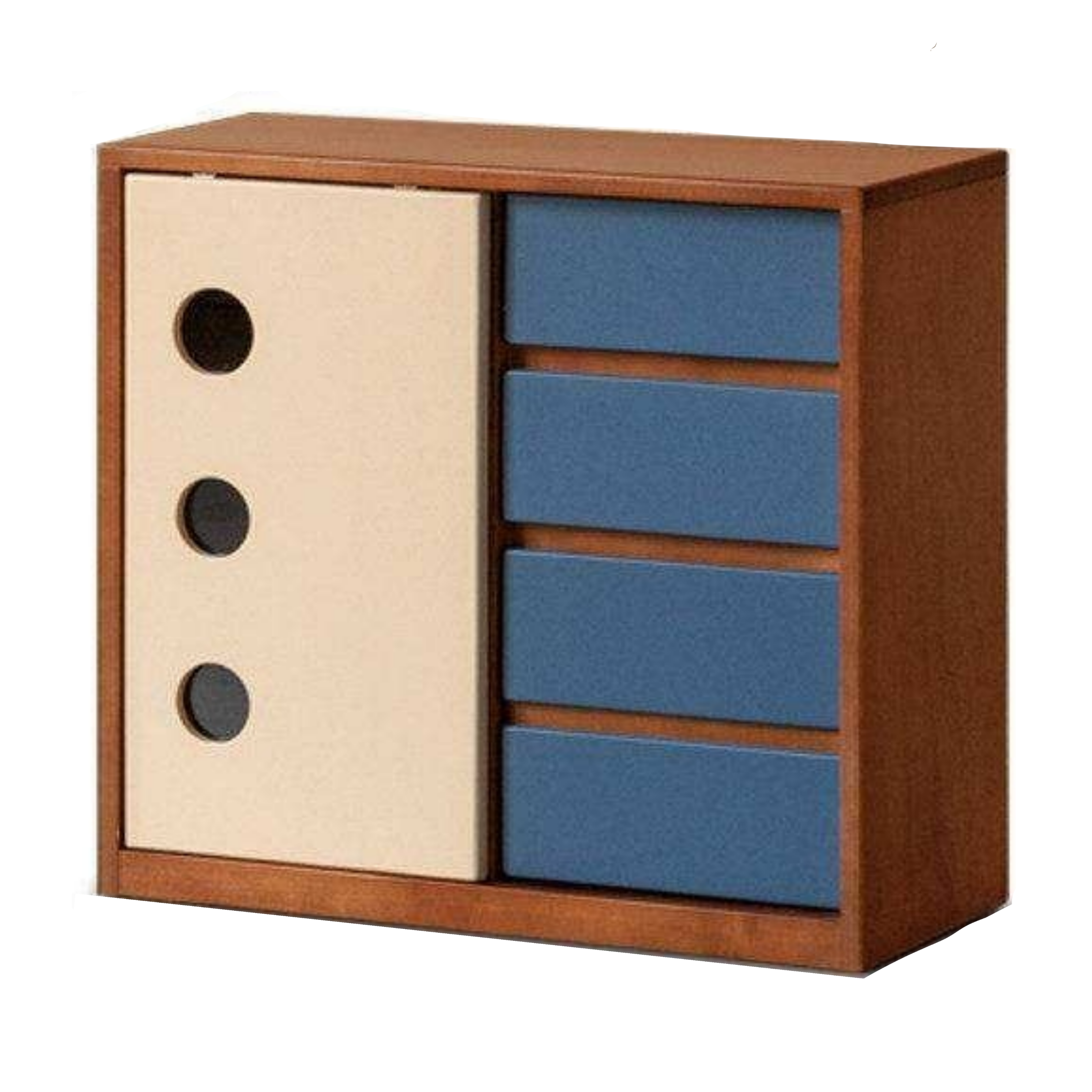 Poplar Solid Wood TV Cabinet with Vintage Style Modular Storage Design