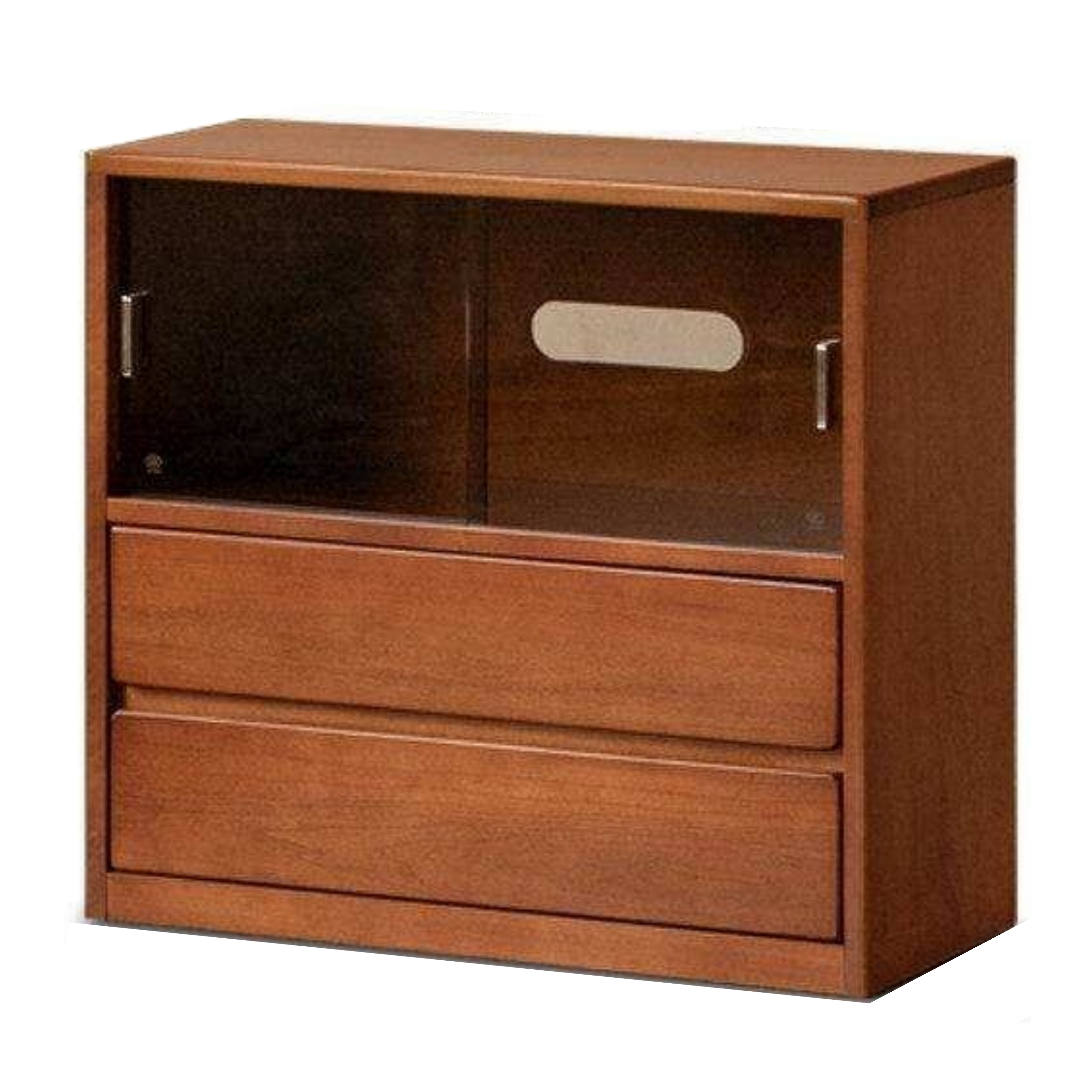 Poplar Solid Wood TV Cabinet with Vintage Style Modular Storage Design