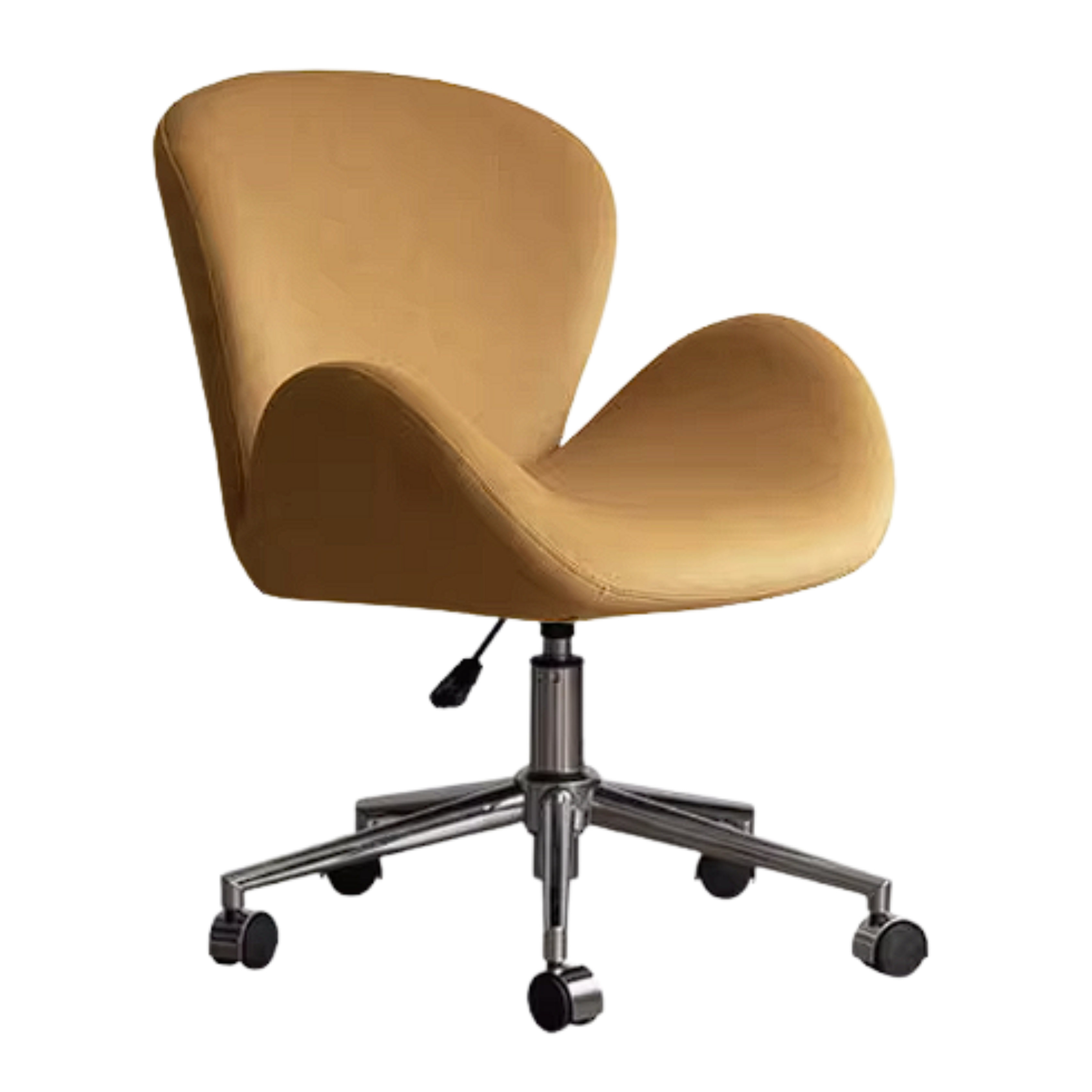 Swan-Style Swivel Office Chair with Chrome Base