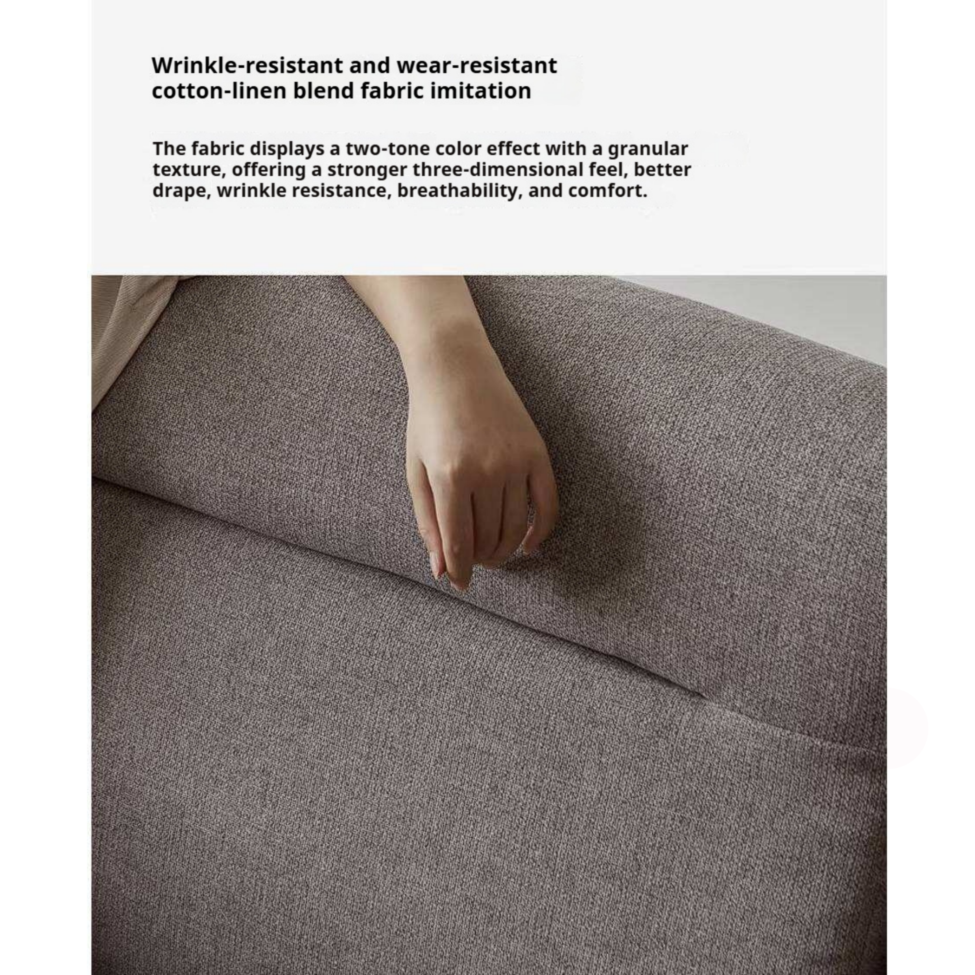 Oak Solid Wood Corner Sofa with Modern Fabric Upholstery