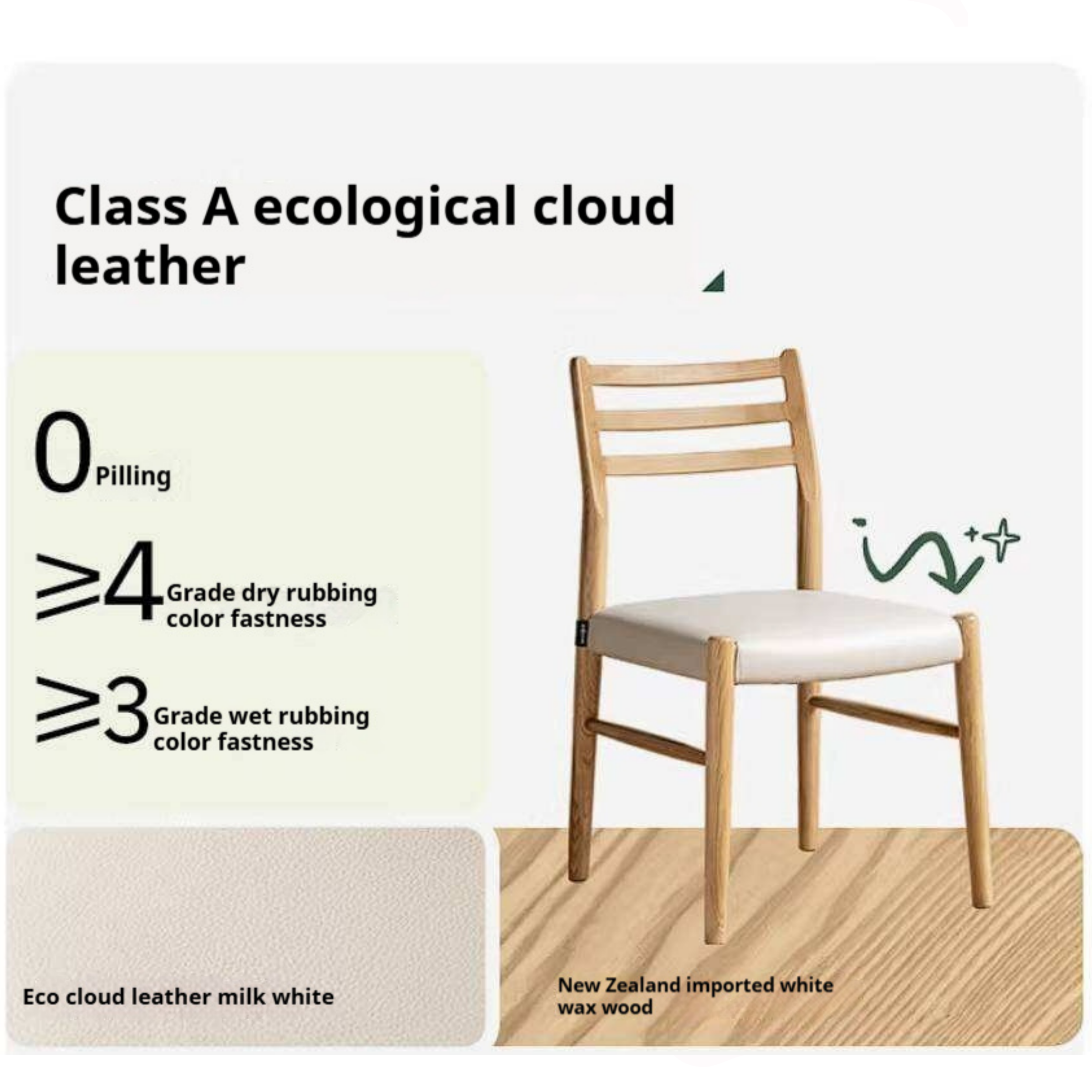 4 pcs-Ash Solid Wood Dining Chair with Modern Minimalist Design