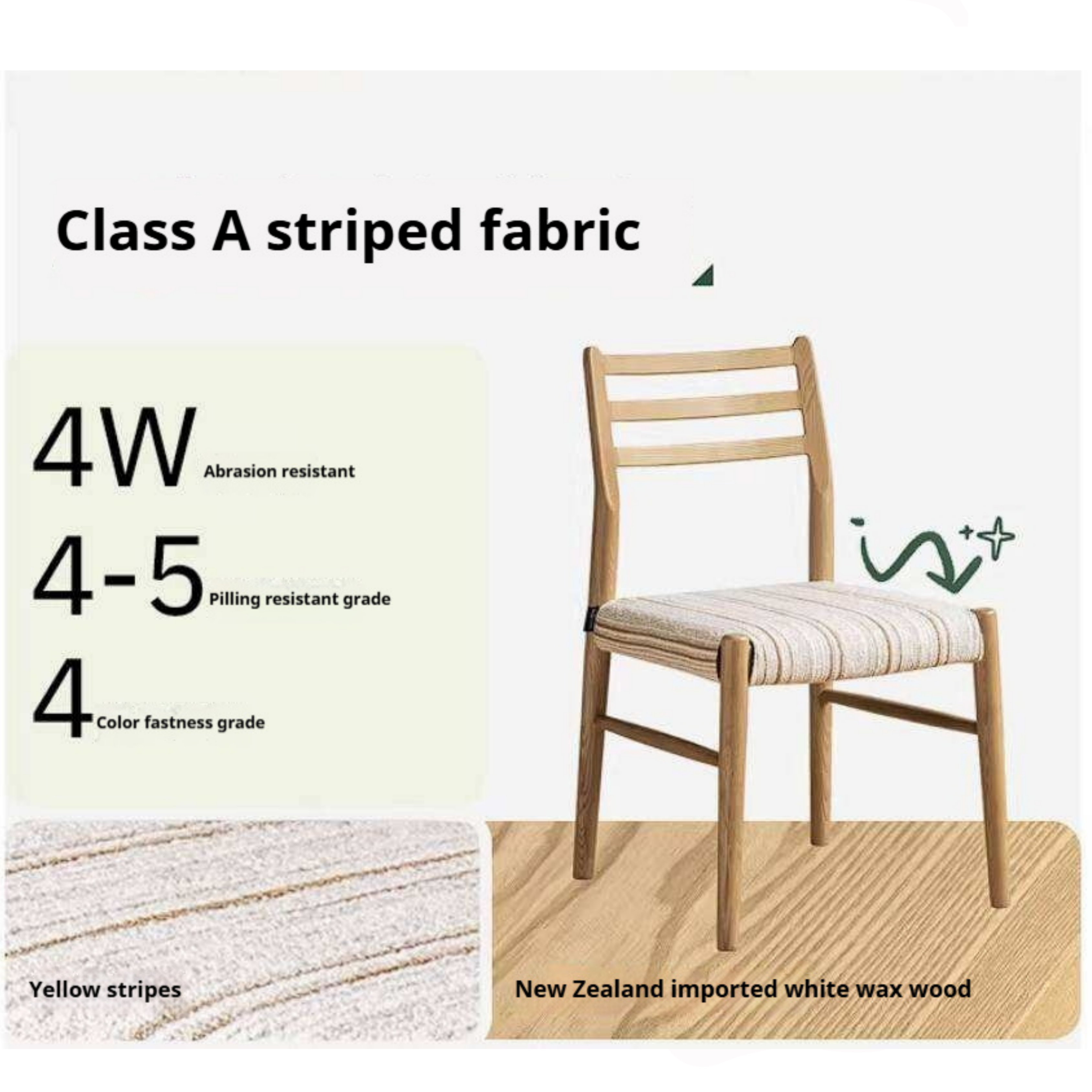 4 pcs-Ash Solid Wood Dining Chair with Modern Minimalist Design