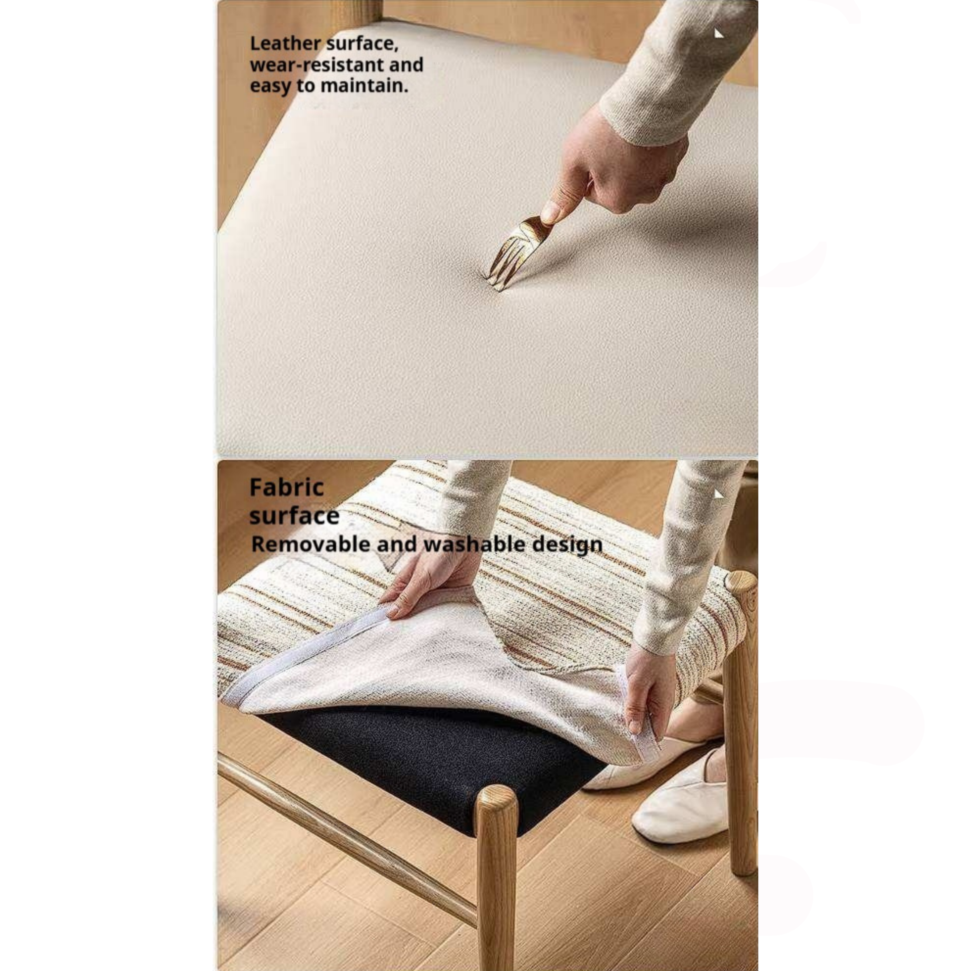 4 pcs-Ash Solid Wood Dining Chair with Modern Minimalist Design