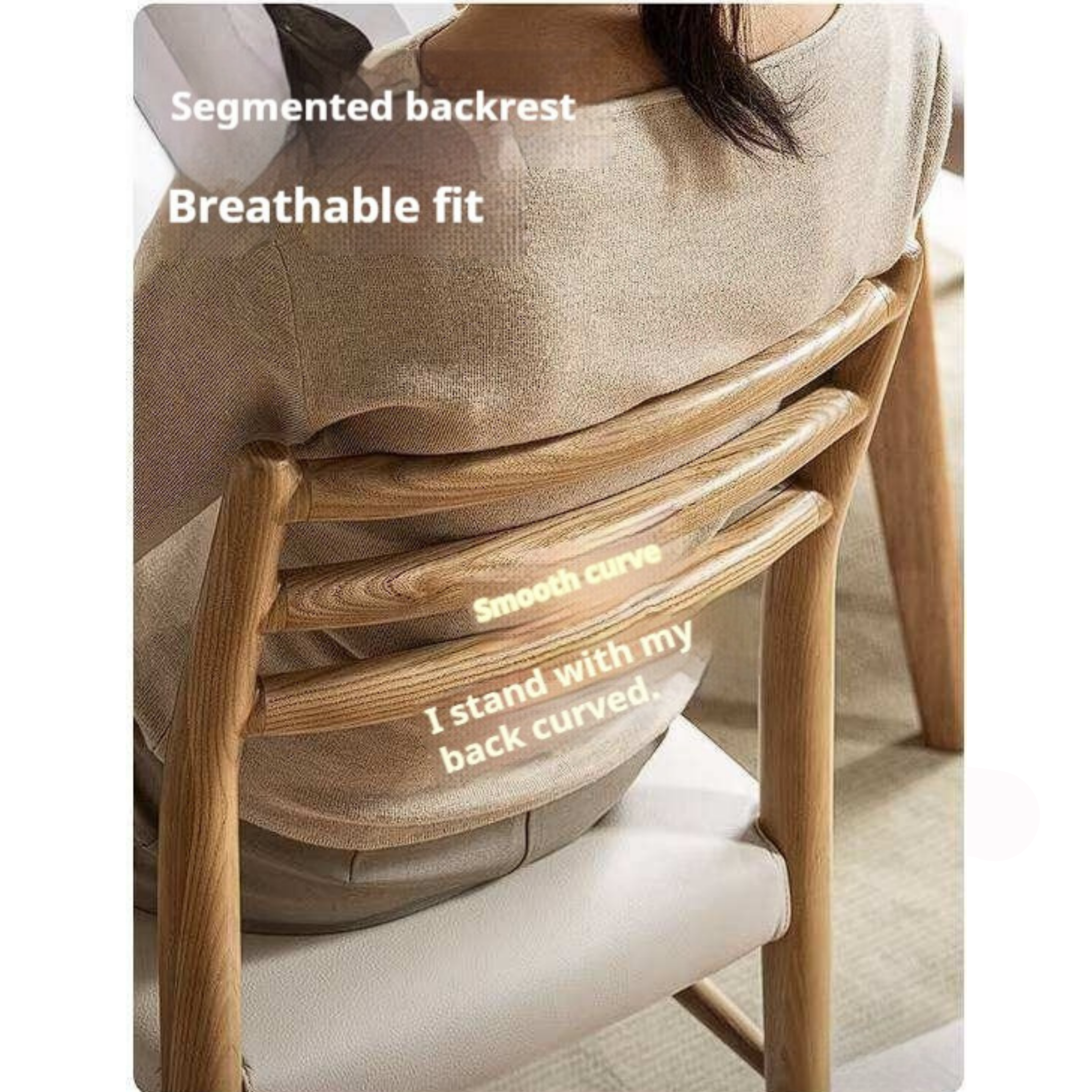 4 pcs-Ash Solid Wood Dining Chair with Modern Minimalist Design