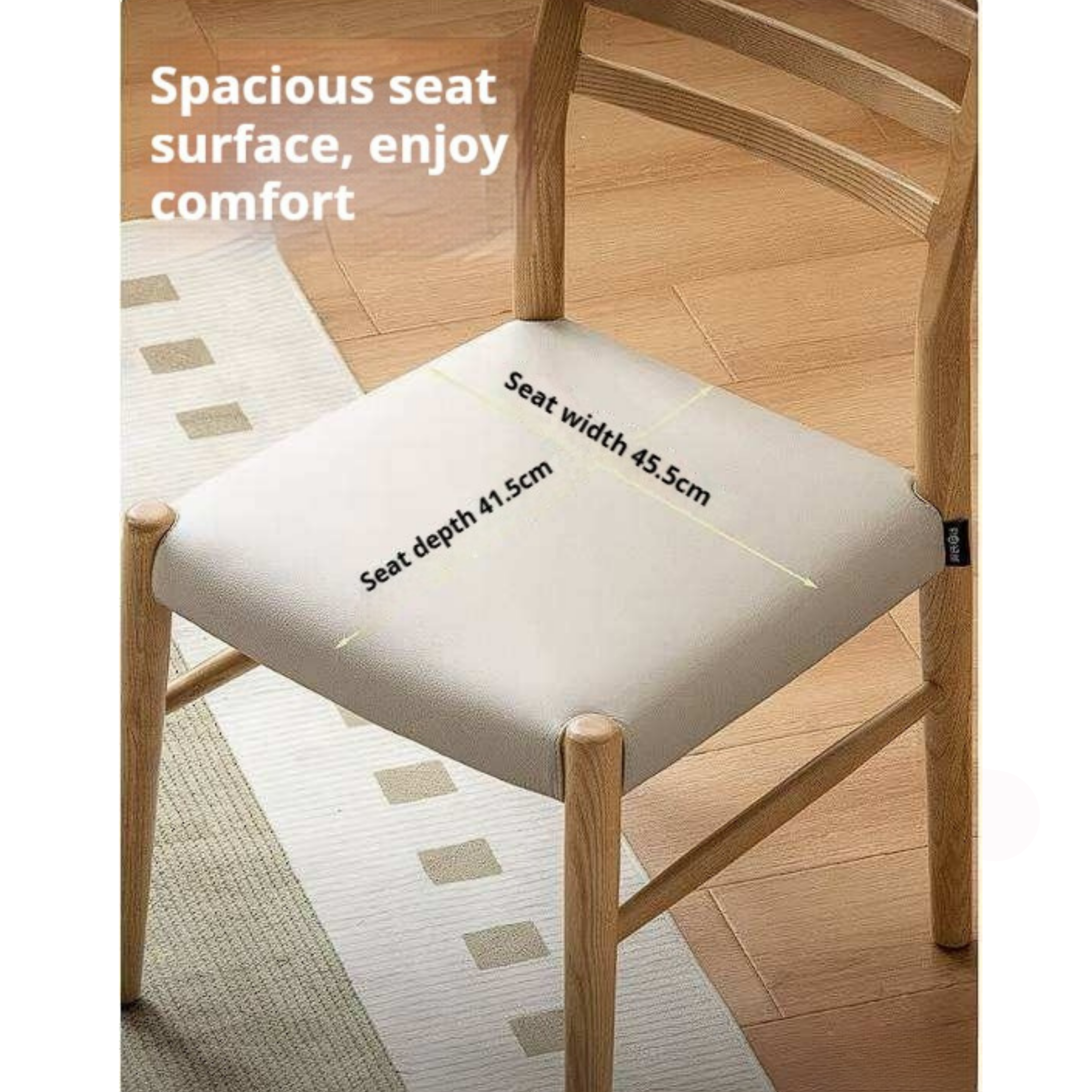 4 pcs-Ash Solid Wood Dining Chair with Modern Minimalist Design